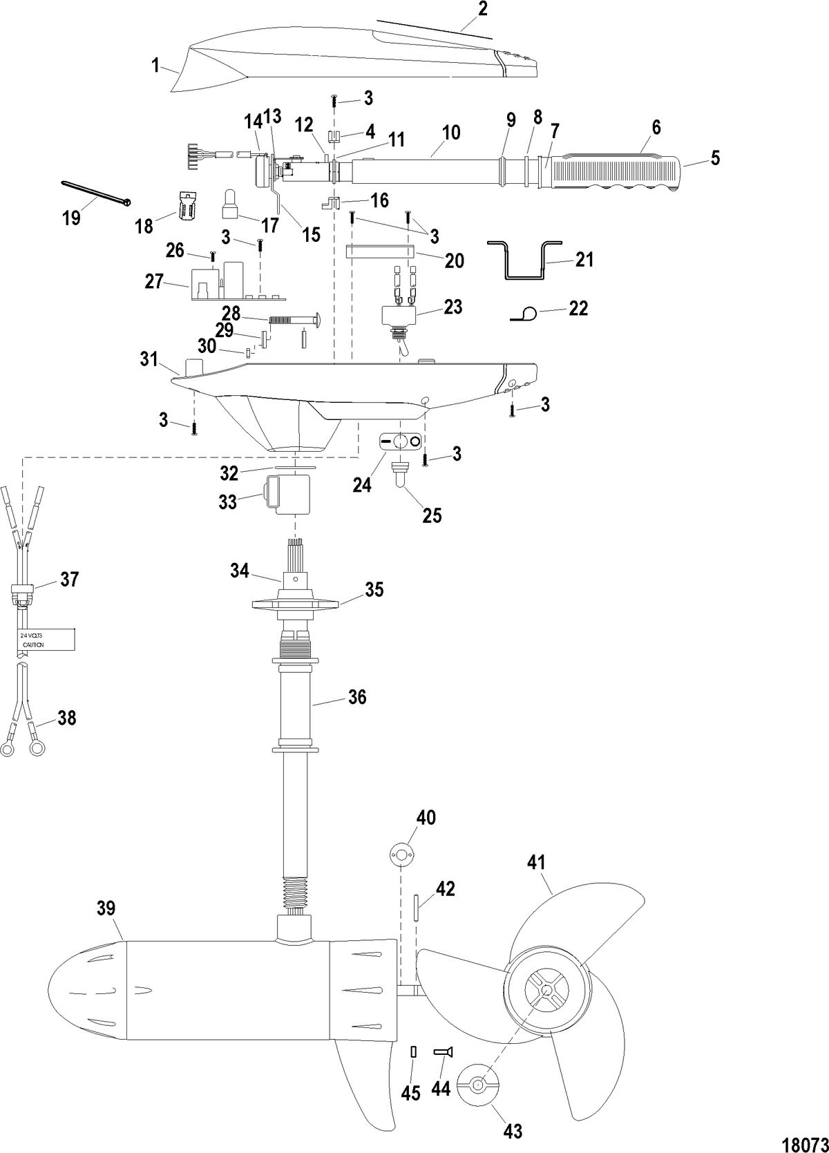 TROLLING MOTOR MOTORGUIDE FRESH WATER SERIES Complete Trolling Motor(Model FW82HBV / FW82HBD) (24 Volt)