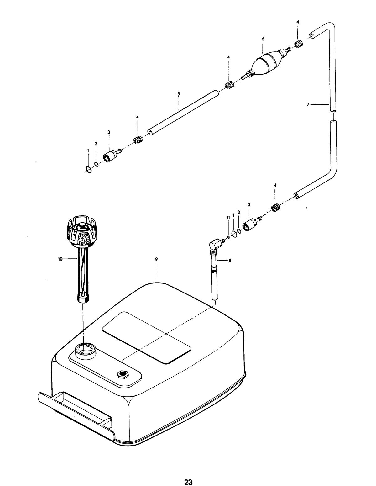 CHRYSLER 35 H.P. FUEL TANK AND LINE