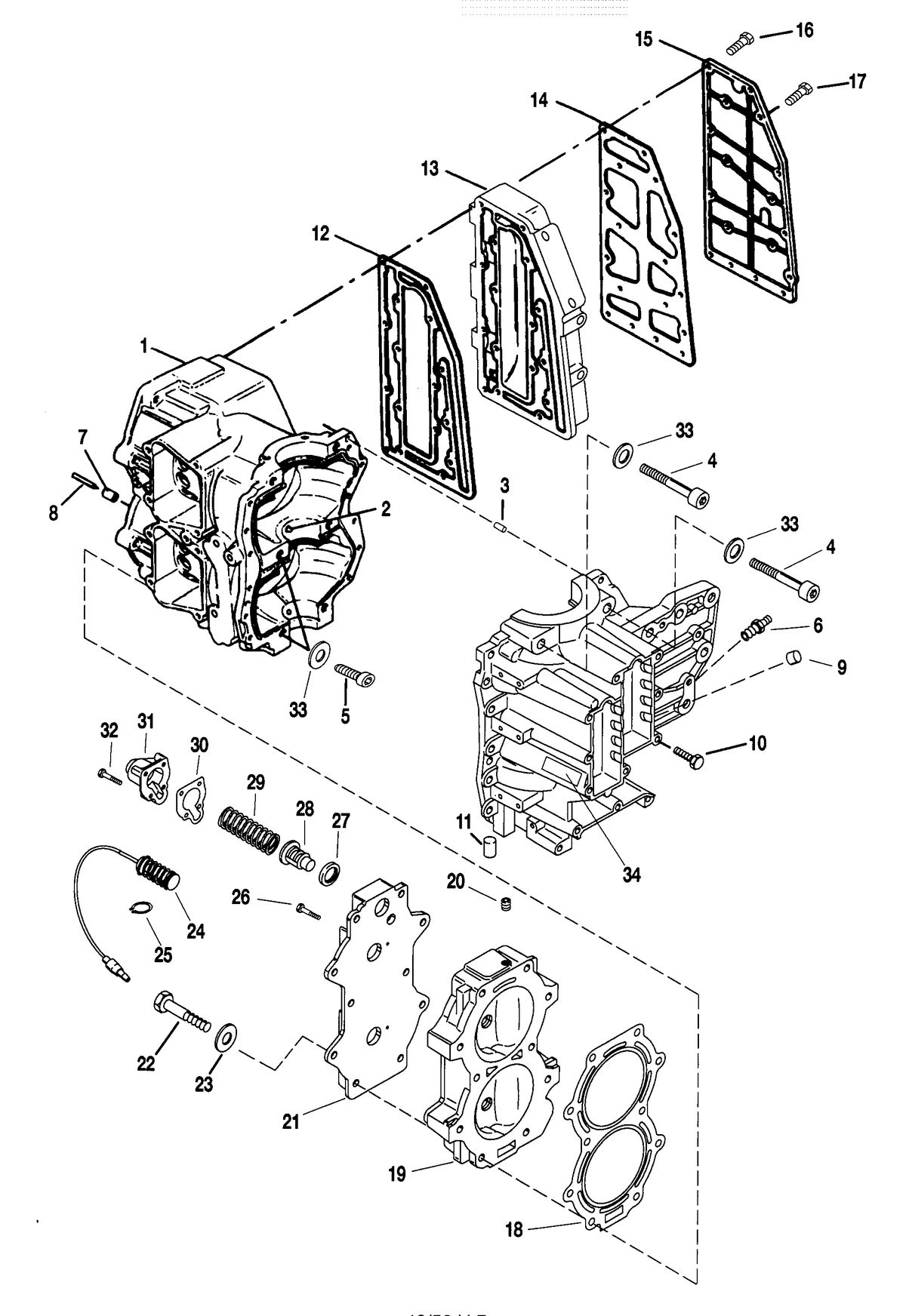 FORCE 40/50 H.P. CYLINDER BLOCK ASSEMBLY