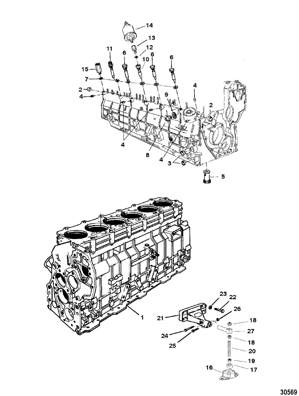 MERCRUISER D4.2L/200-LD ENGINE/CYLINDER BLOCK
