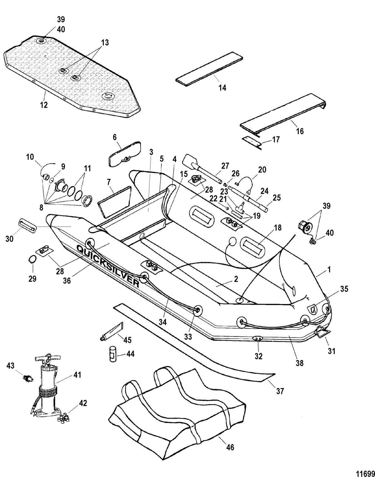 INFLATABLES QUICKSILVER PVC SOFT BOTTOM Air Deck Models(White)