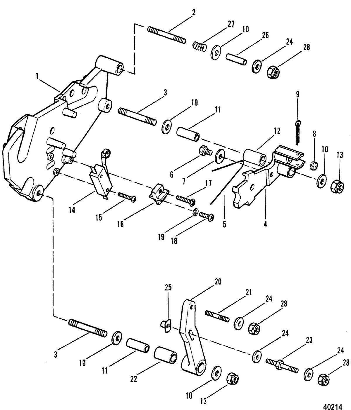 MERCRUISER 470 ENGINE SHIFT BRACKET