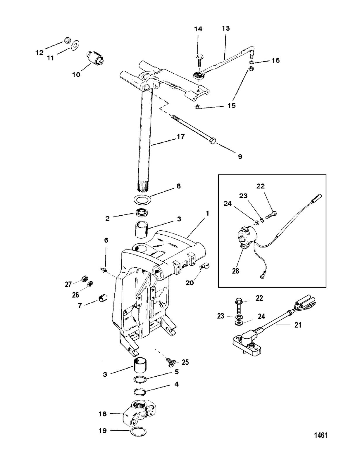 RACE OUTBOARD 200XS DFI (2.5L) SWIVEL BRACKET(LONG)