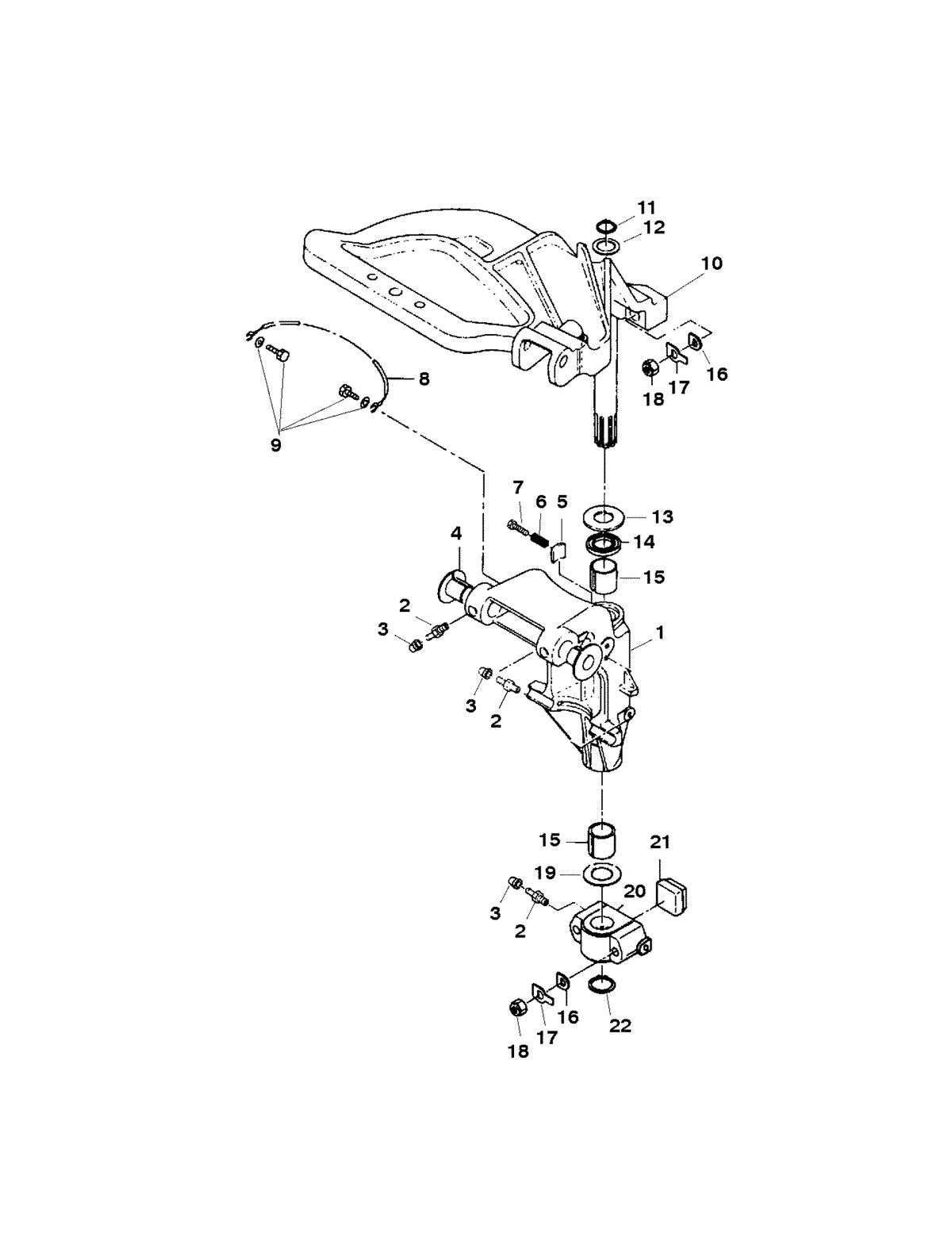MARINER 30 H.P. (2 CYL./430 CC) SWIVEL BRACKET