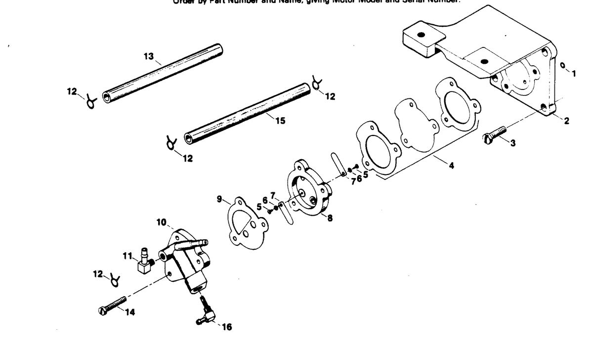 CHRYSLER 15 H.P. FUEL PUMP (C-D ALTERNATOR MODELS) (158H3D, 158B3D)
