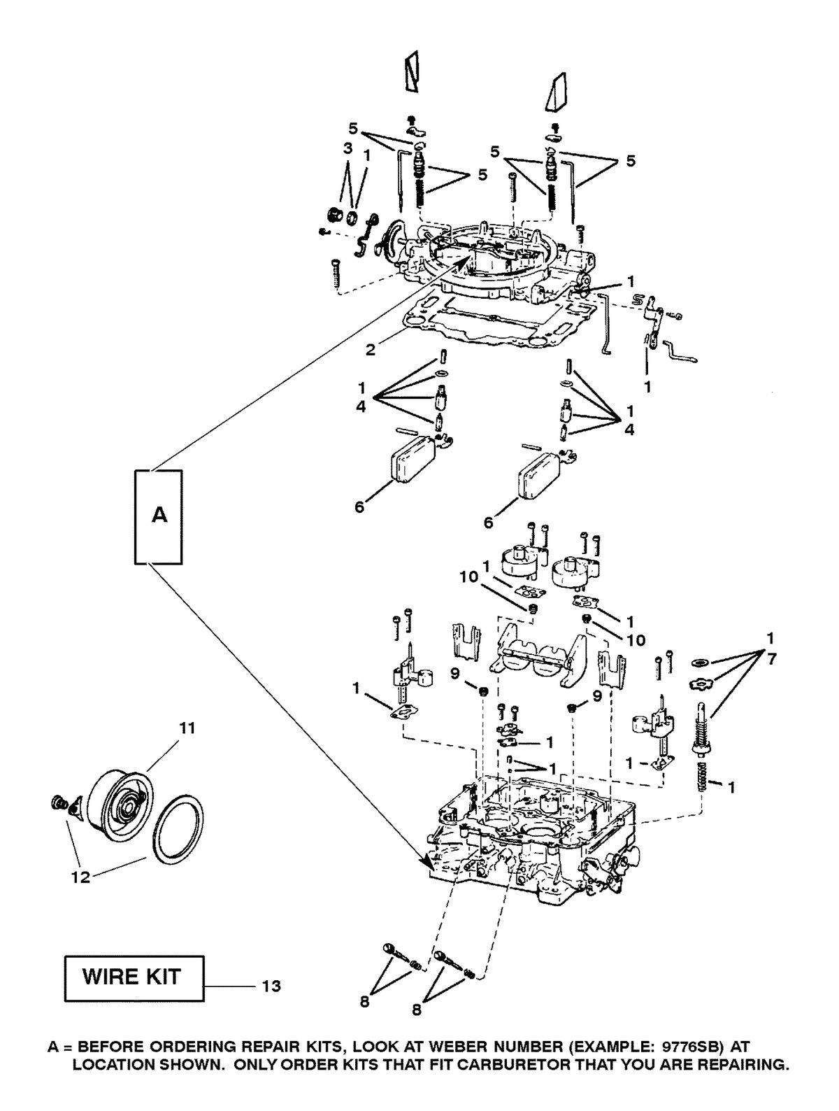 MERCRUISER 350 MAGNUM TOURNAMENT SKI (CARB) CARBURETOR (WEBER)