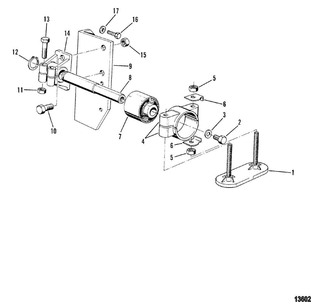 MERCRUISER 530 D-TA / 636 D -TA D183 TURBO AC/D219AC Transmission Mounting(Mechanical Transmission)