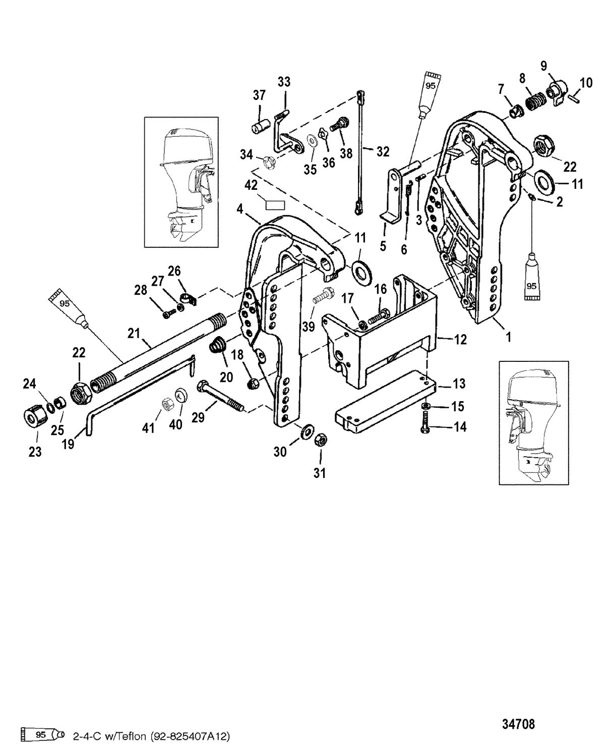 MERCURY/MARINER 40 ITALY/45 BODENSEE 50/50 BIGFOOT 4-STROKE Transom Bracket