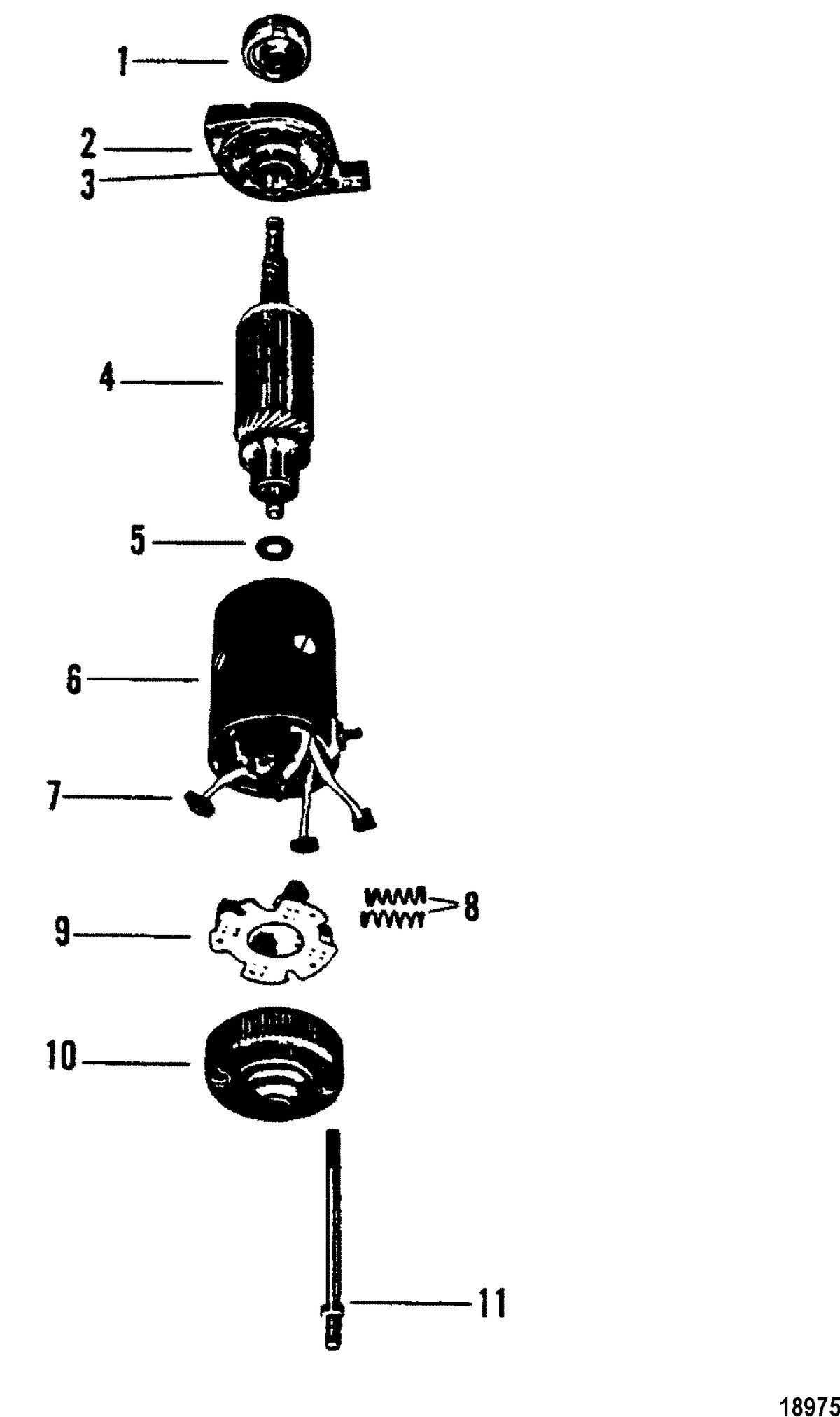 MERCURY/MARINER 150 H.P. XR-2 MARATHON MAGNUM (V-6) (1978-1985 COMBINED BOOK) Starter Motor(Prestolite #MJL-4003B)
