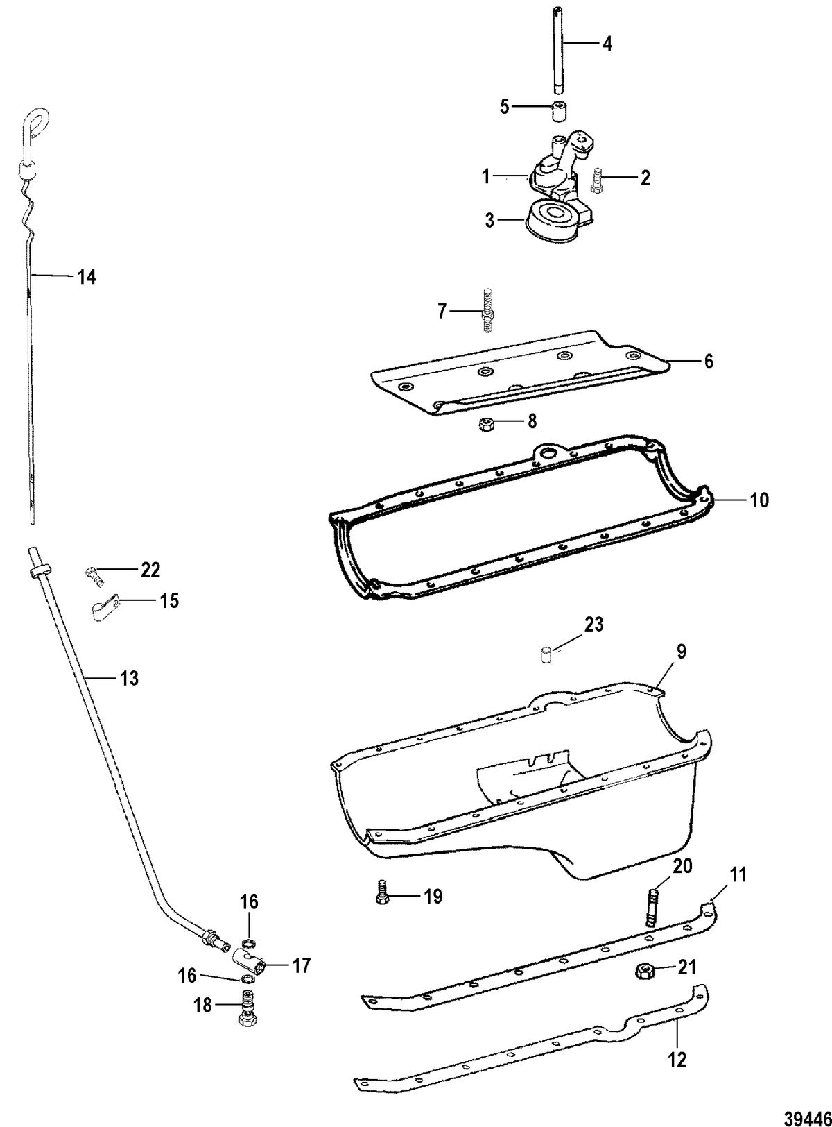 MERCRUISER 350 MAG MPI (GEN+)MIE Oil Pan and Oil Pump