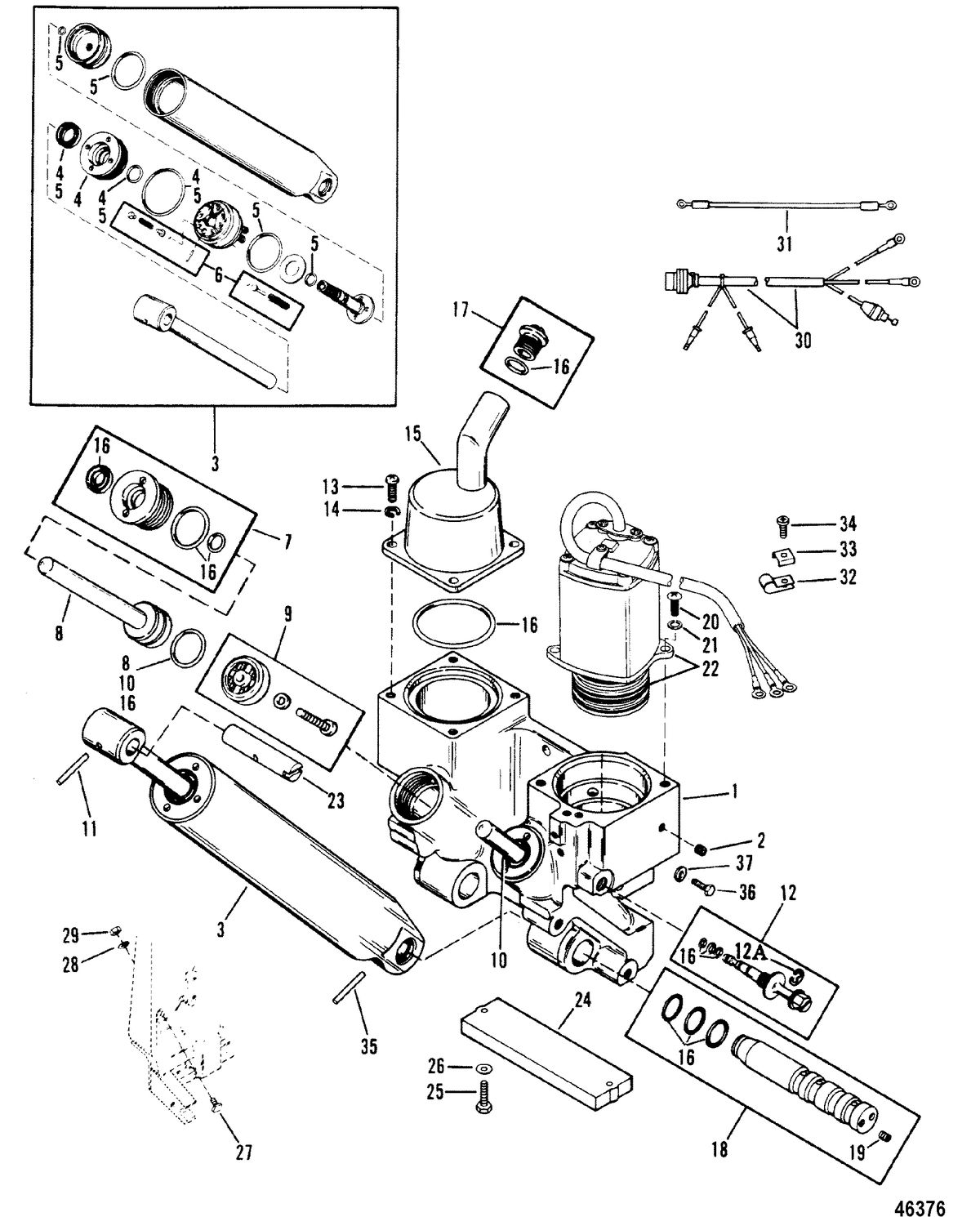 MERCURY 200 XRI (EFI) (V-6) POWER TRIM COMPONENTS