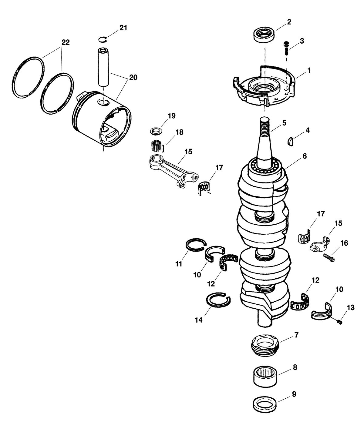SPORTJET SPORT JET 120 XR2 CRANKSHAFT AND PISTON