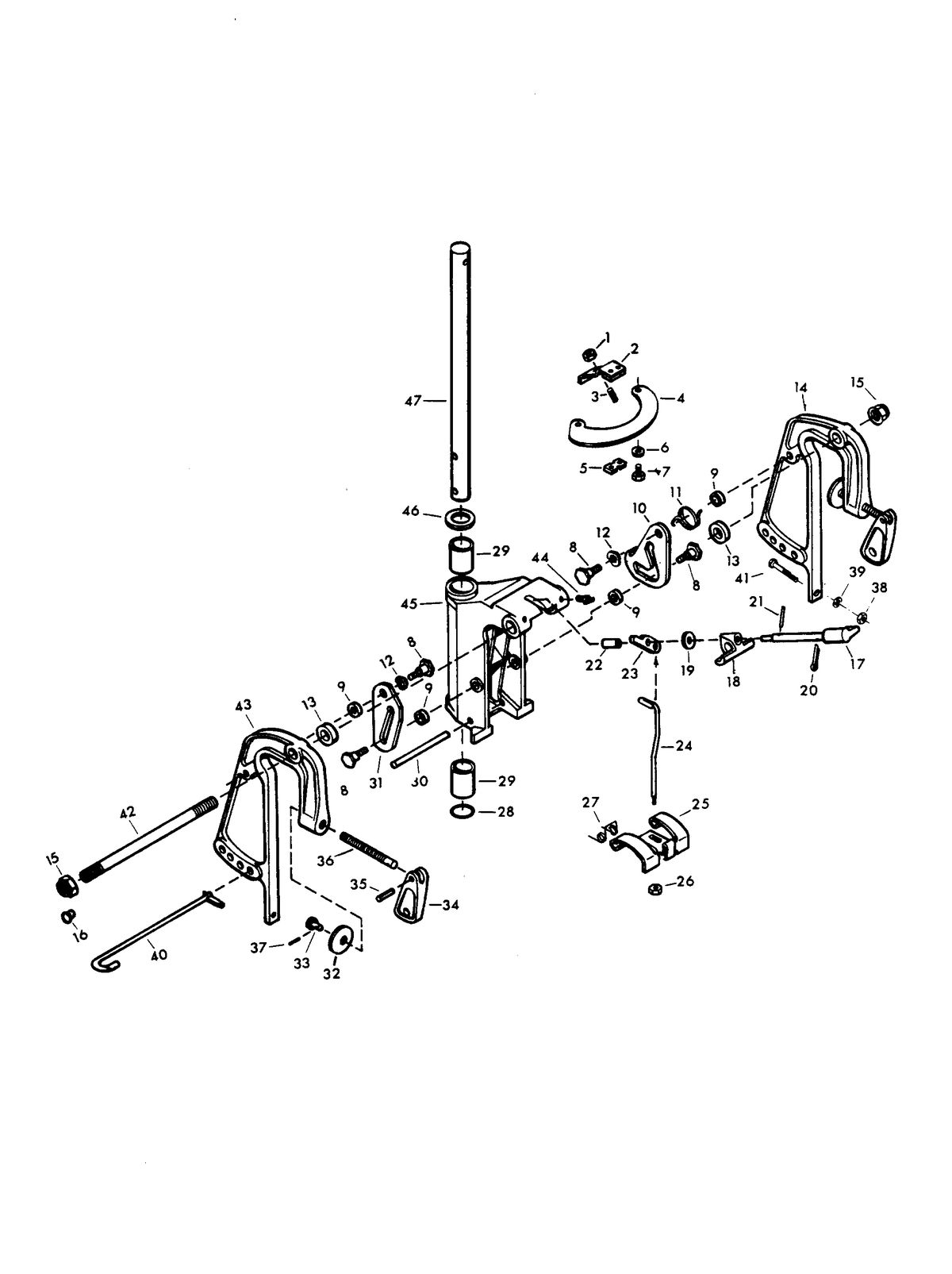 CHRYSLER 35 H.P. SWIVEL BRACKET GROUP