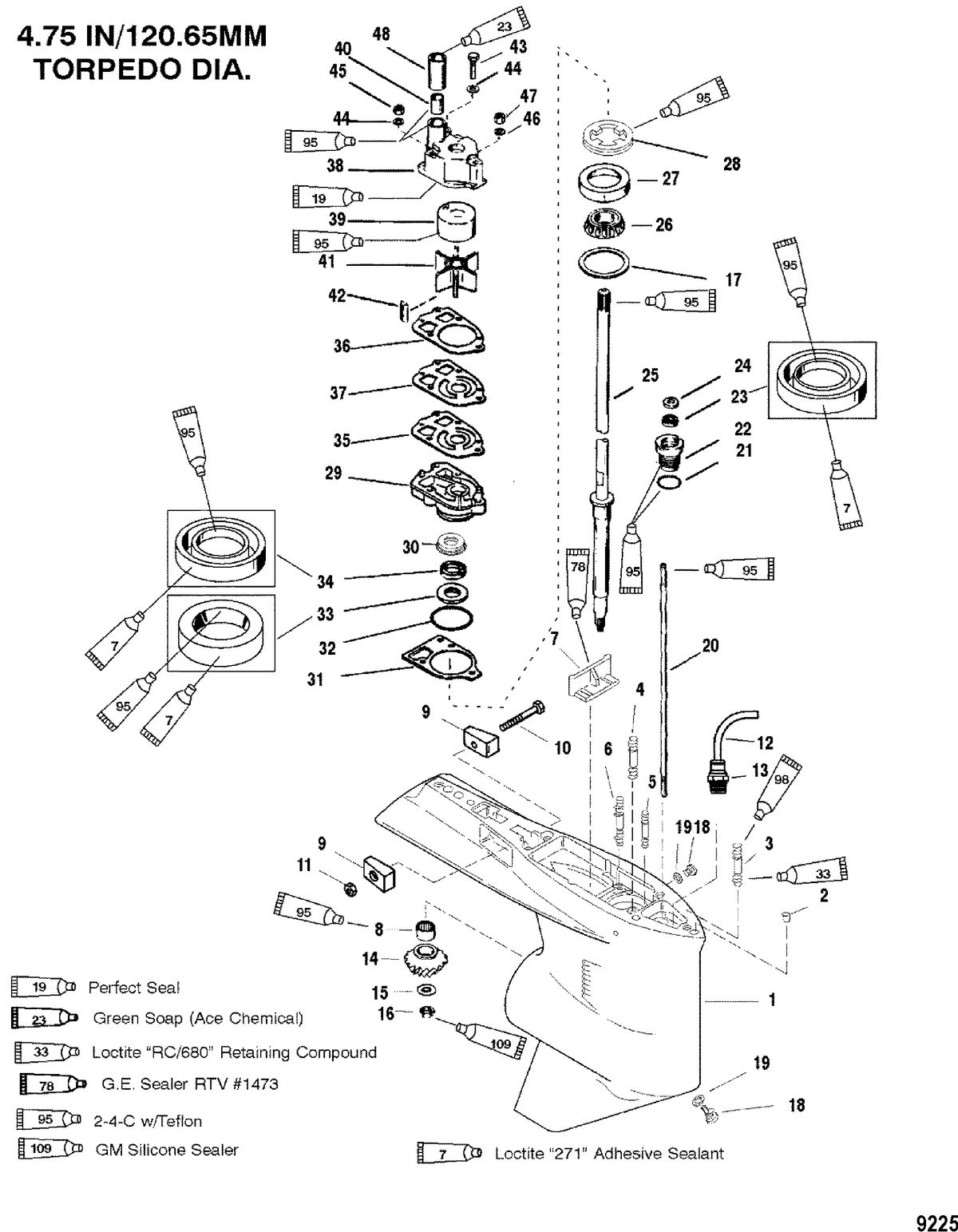 MERCURY/MARINER 115/135/150 DFI (2.5L) Gear Housing(Driveshaft)(Standard/Counter Rotation)