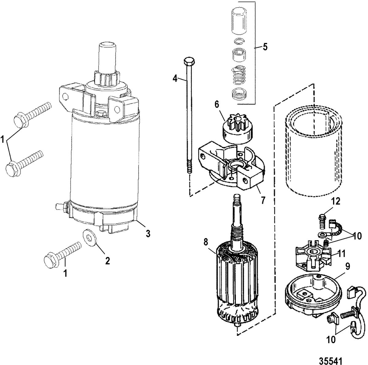 MERCURY/MARINER 15 (4-STROKE) Starter Motor