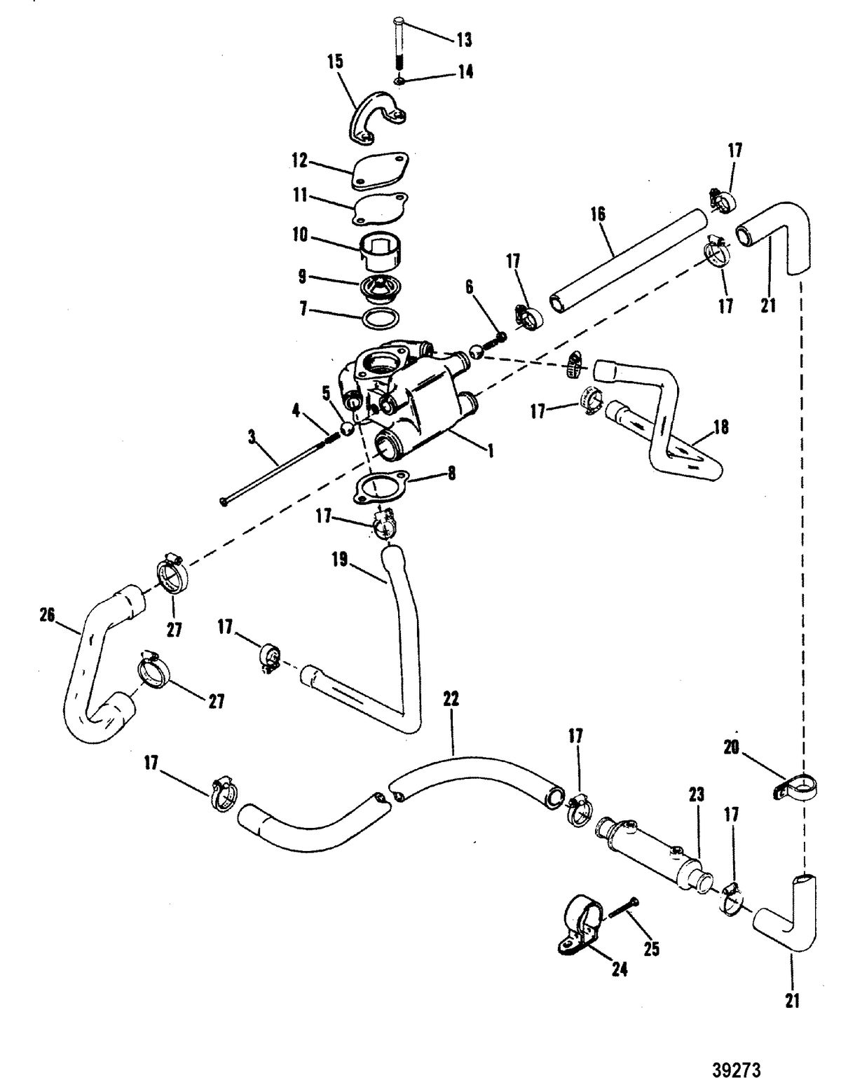 MERCRUISER 175 HP/ 4.3L/205 HP/4.3L/LX STANDARD COOLING SYSTEM , NEW DESIGN