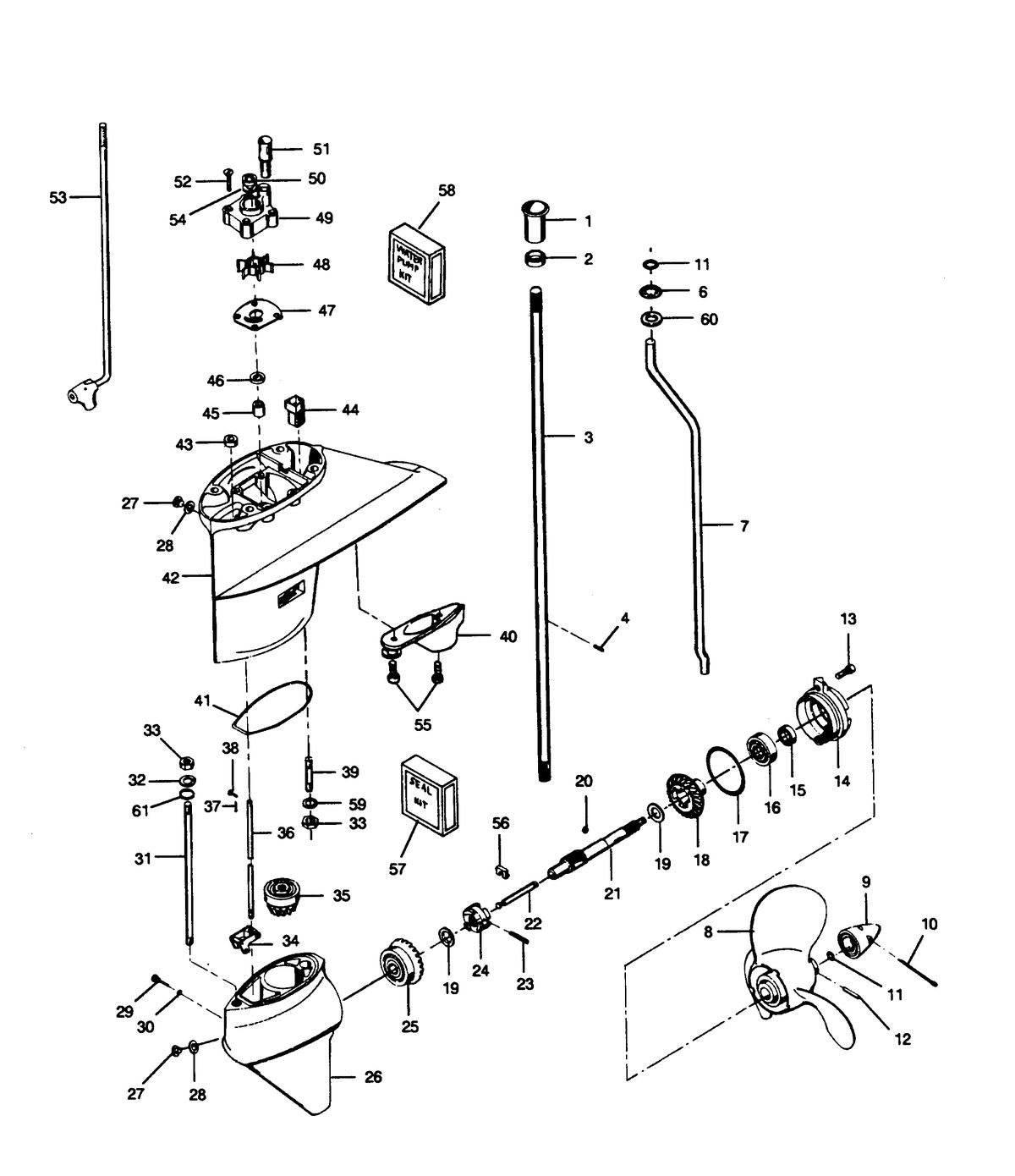 FORCE FORCE 1989 25 H.P. "A" MODELS GEAR HOUSING