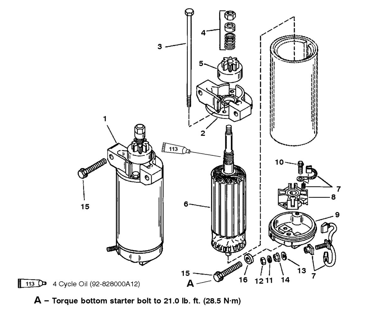 MERCURY/MARINER 200 DFI 3.0L STARTER MOTOR
