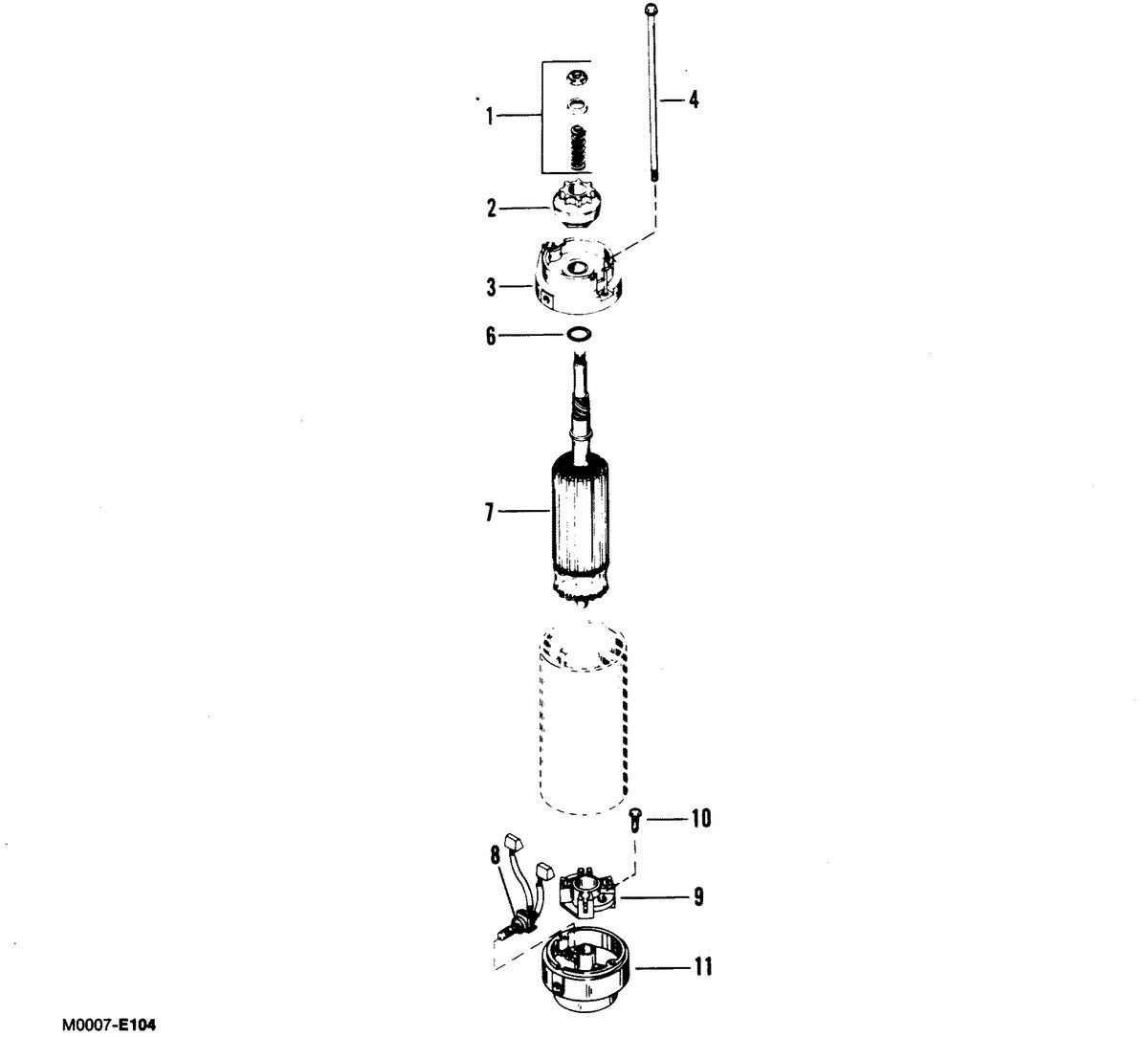 MARINER 175 SKI (EFI) (V-6) STARTER MOTOR ASSEMBLY