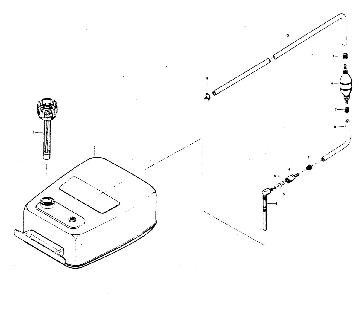 CHRYSLER 100 H.P. FUEL TANK AND LINE