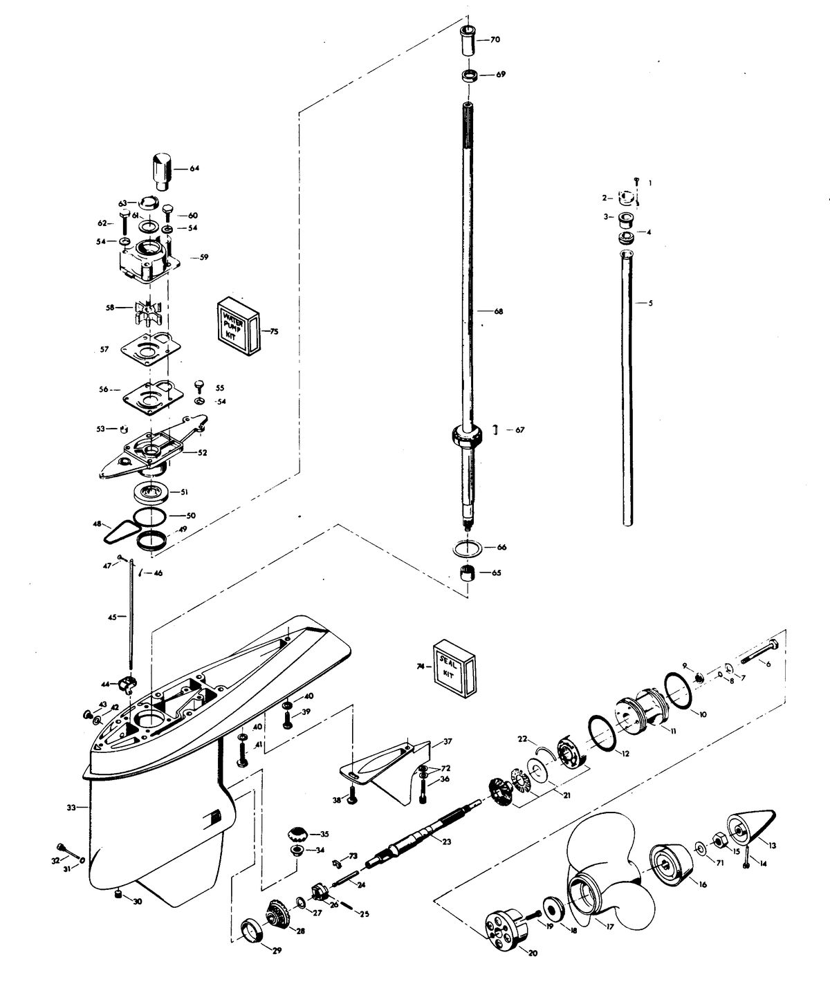 CHRYSLER 140 H.P. TWIN GEAR HOUSING