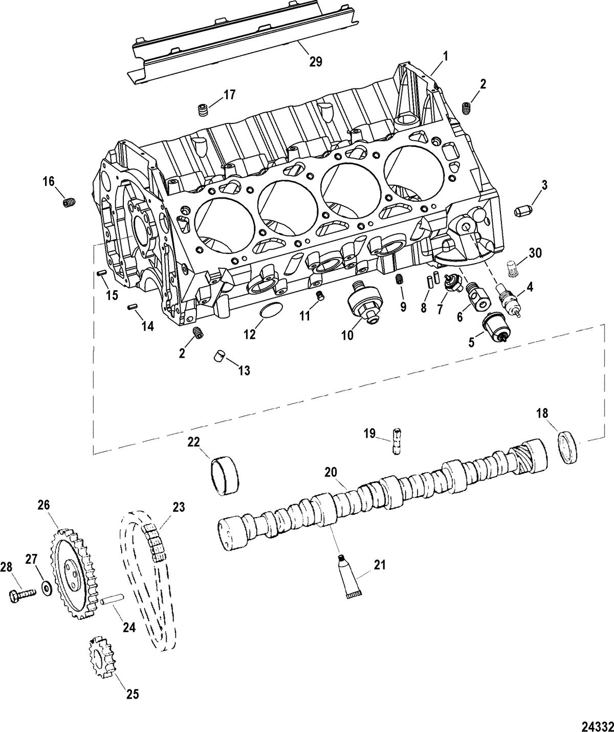 RACE STERNDRIVE 575 SCI Cylinder Block And Camshaft