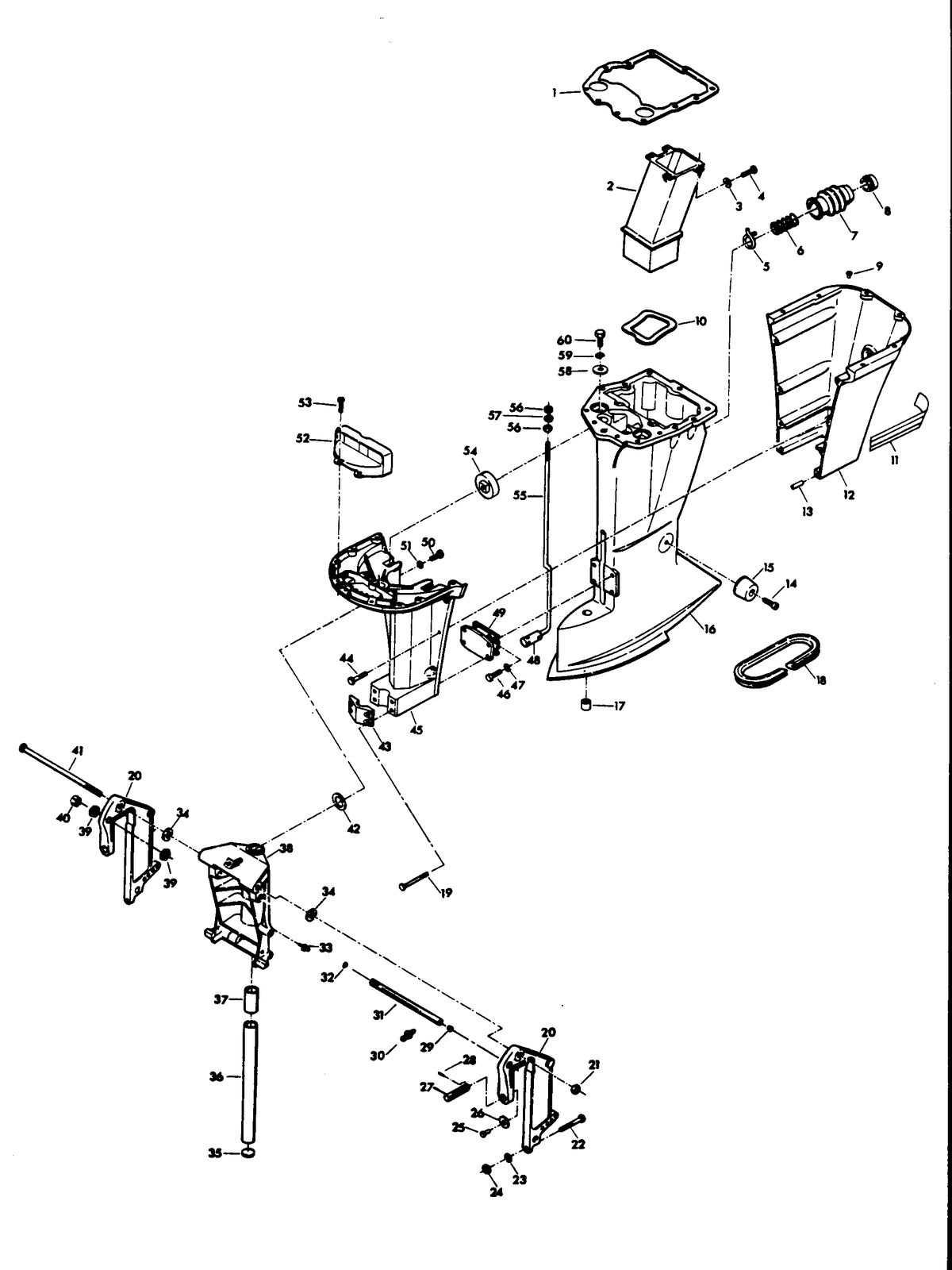 CHRYSLER 85 H.P. CHARGER MOTOR LEG