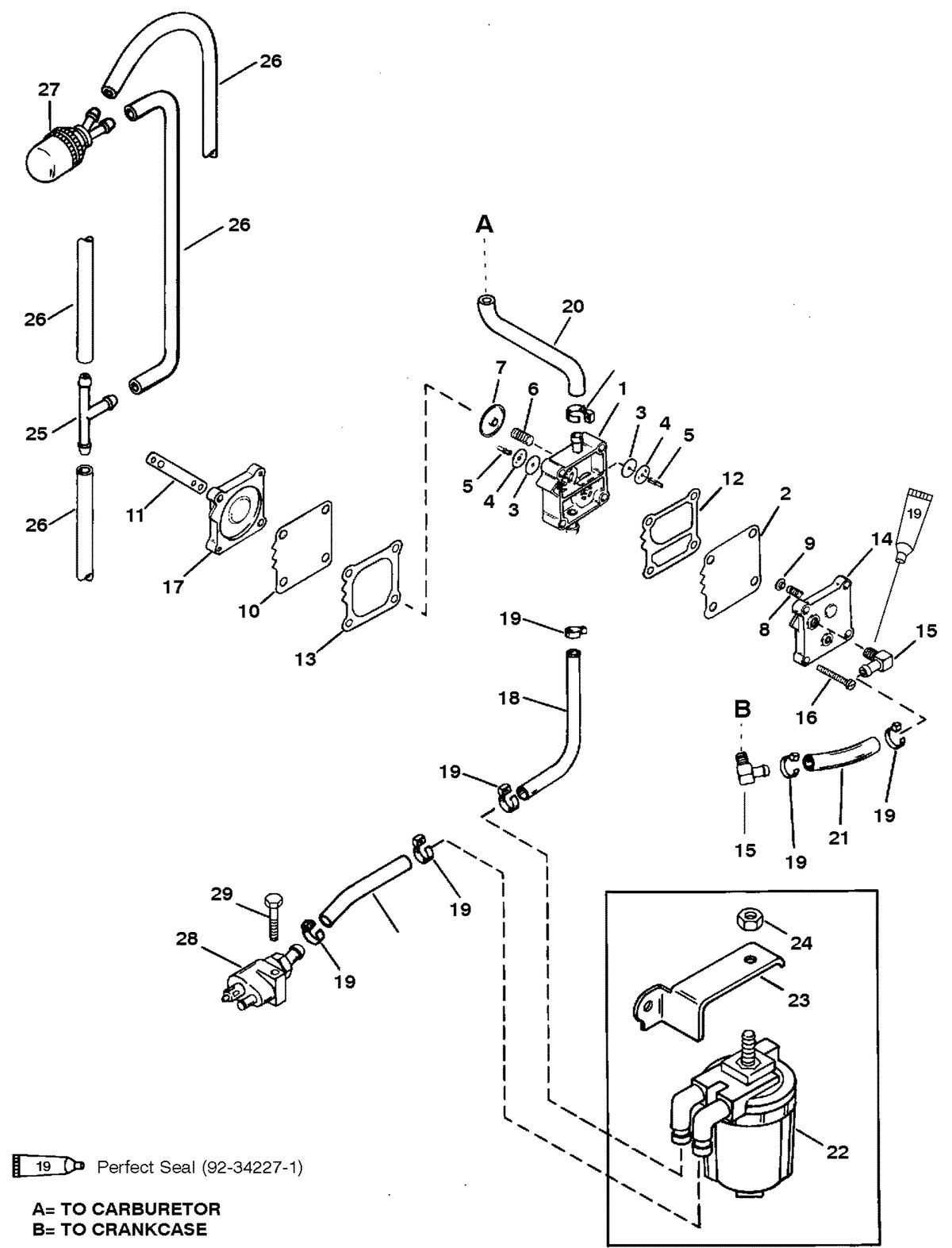 MERCURY/MARINER 50/55/60 JET 45 FUEL PUMP (55/60 SEAPRO/MARATHON)