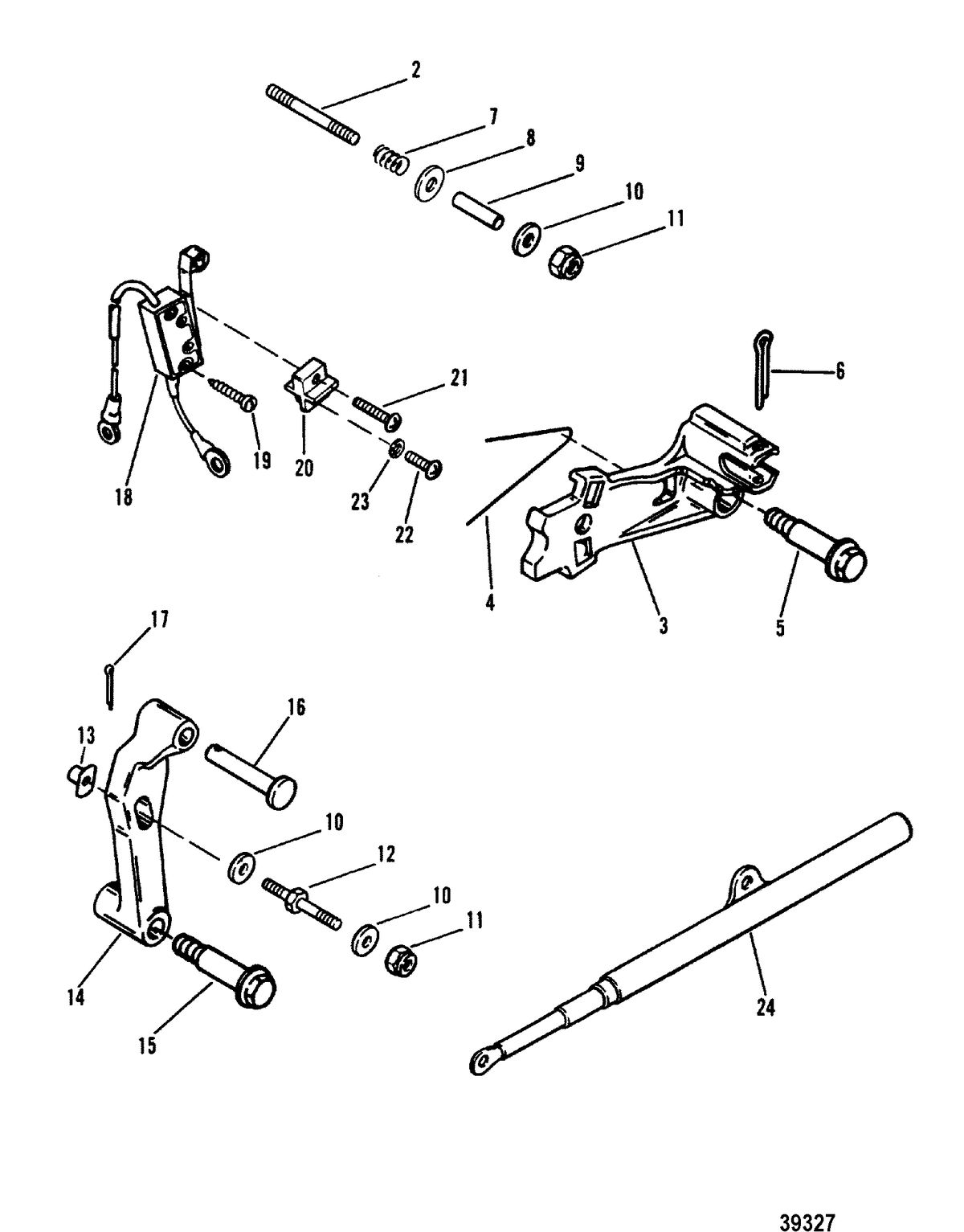 MERCRUISER 120 H.P./2.5L140 H.P./3.0L R/MR/ALPHA ONE SHIFT COMPONENTS(NEW DESIGN WITH SPRING GUIDE)