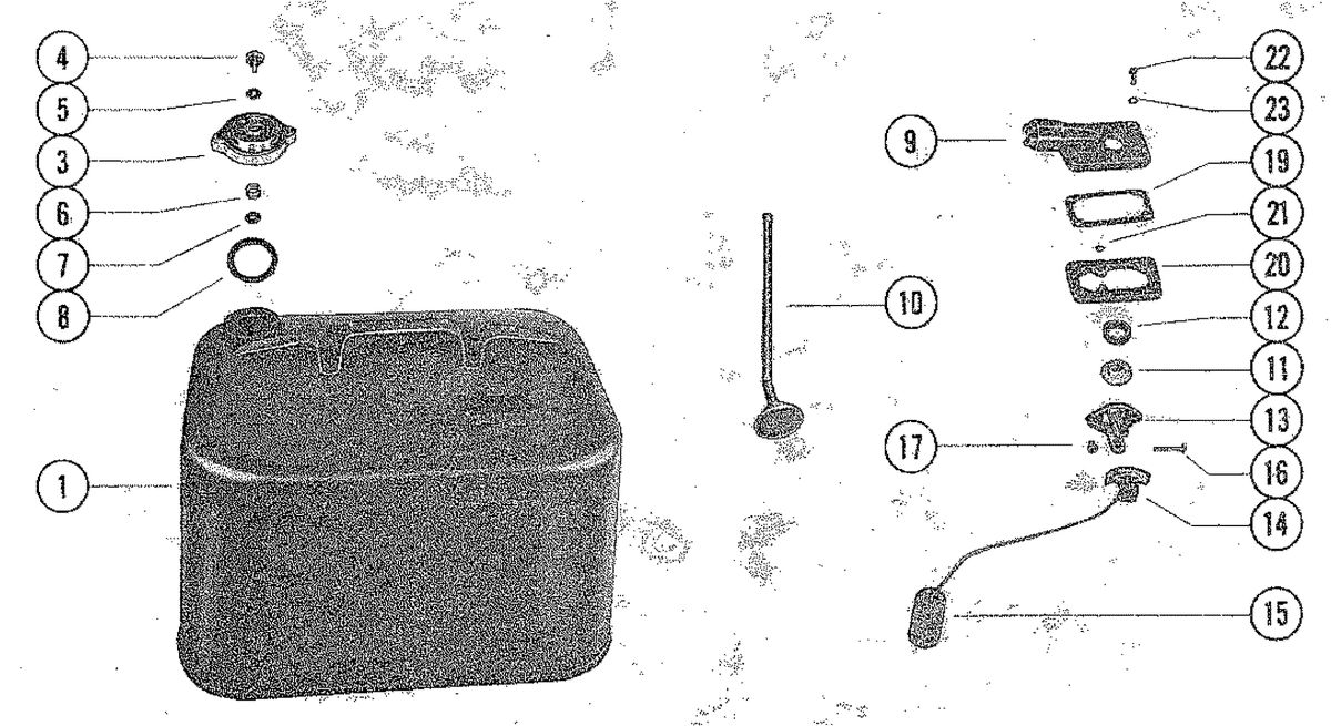 MARINER 115 HORSEPOWER FUEL TANK ASSEMBLY (6 GALLON)