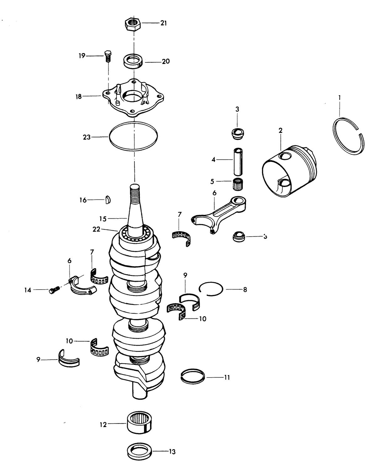 CHRYSLER 115 HP CRANKSHAFT AND PISTON GROUP