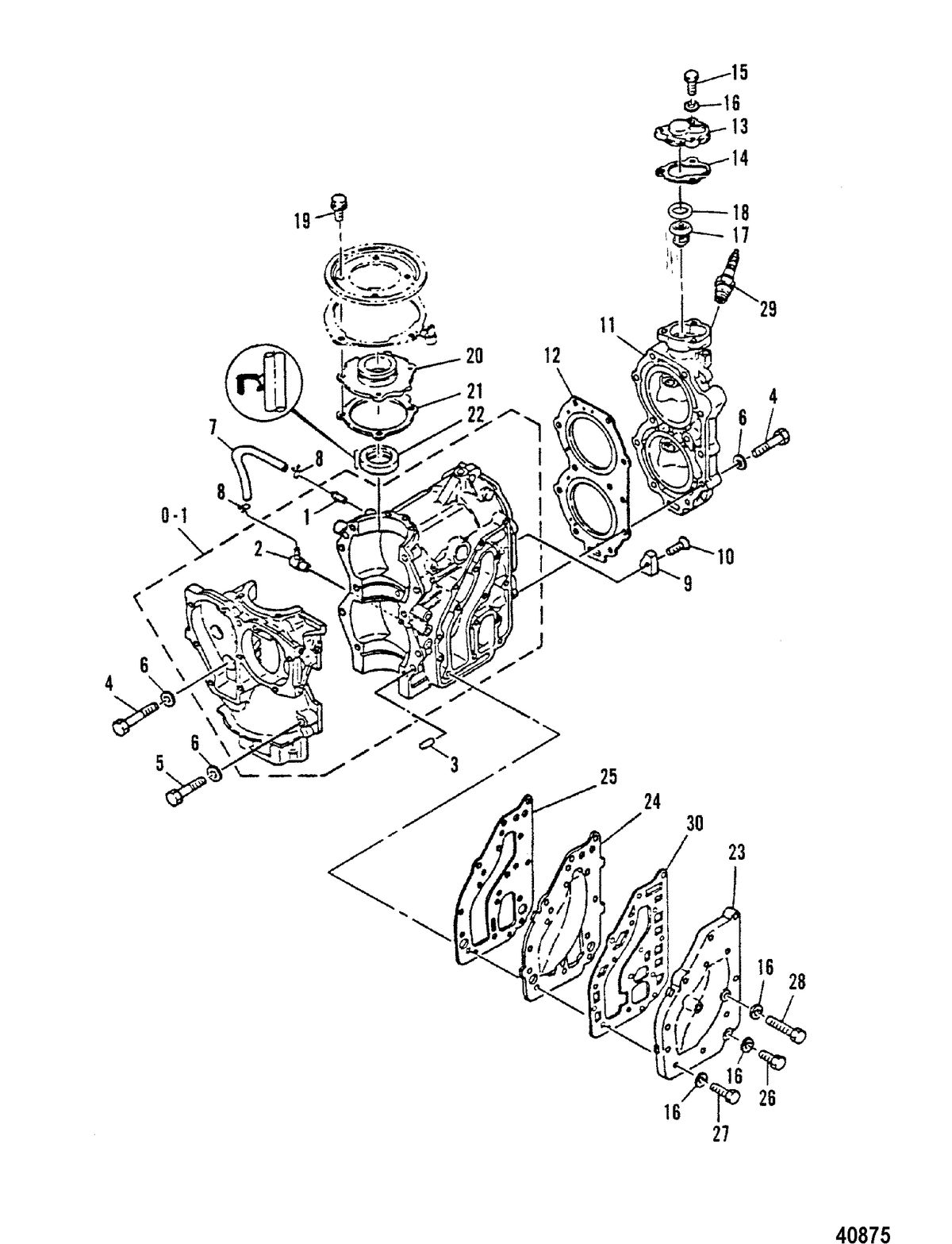 MARINER MARINER 30 CRANKCASE AND CYLINDER HEAD