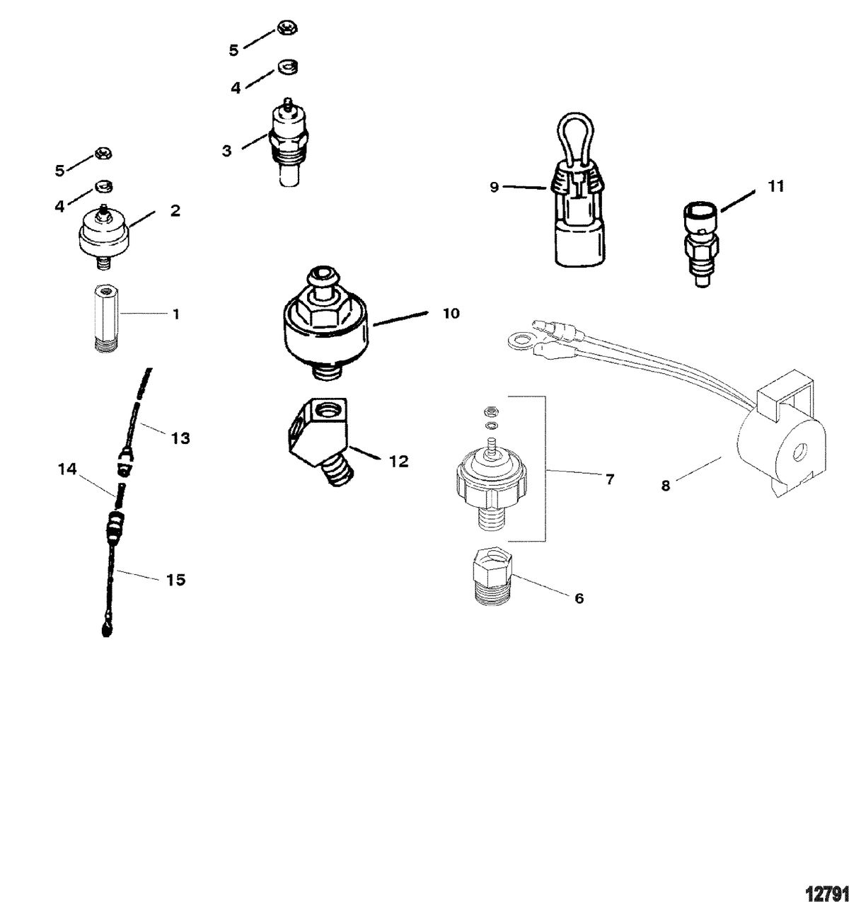 MERCRUISER MX 6.2L MPI BRAVO ENGINE Senders And Sensors
