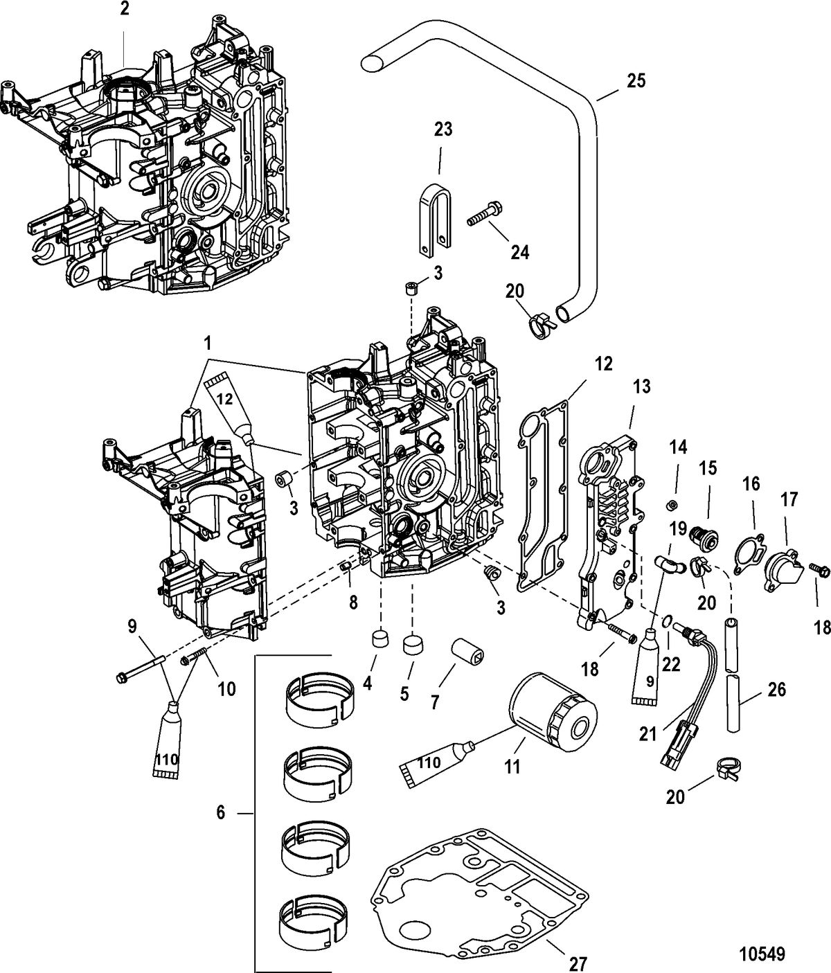 MERCURY/MARINER 40 EFI (3 CYLINDER) 4-STROKE Cylinder Block