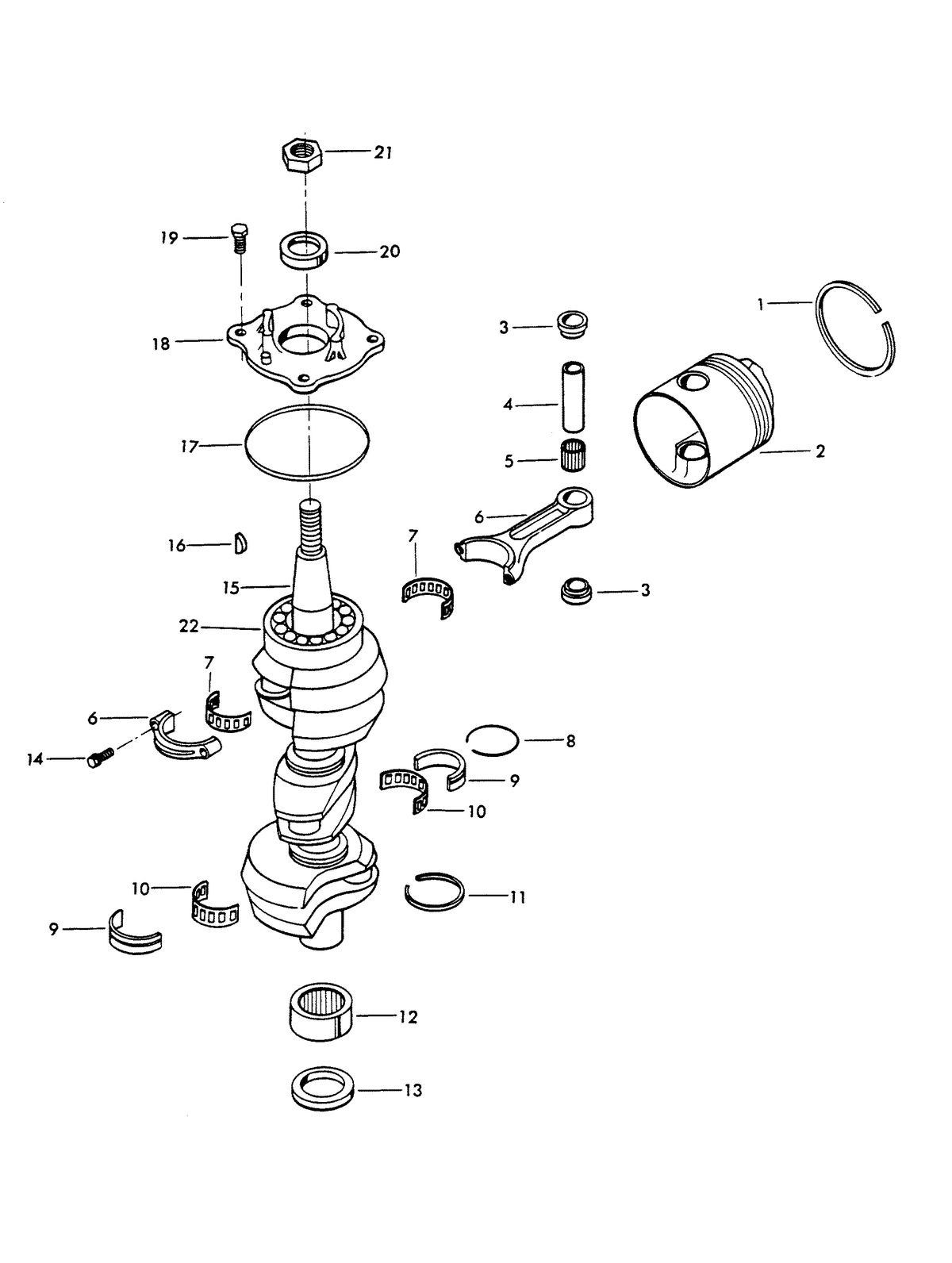CHRYSLER 85 H.P. CRANKSHAFT AND PISTON