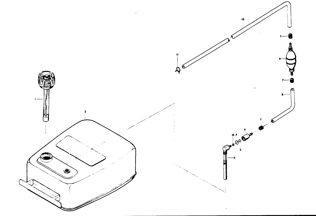 CHRYSLER 115 H.P. CHARGER FUEL TANK AND LINE