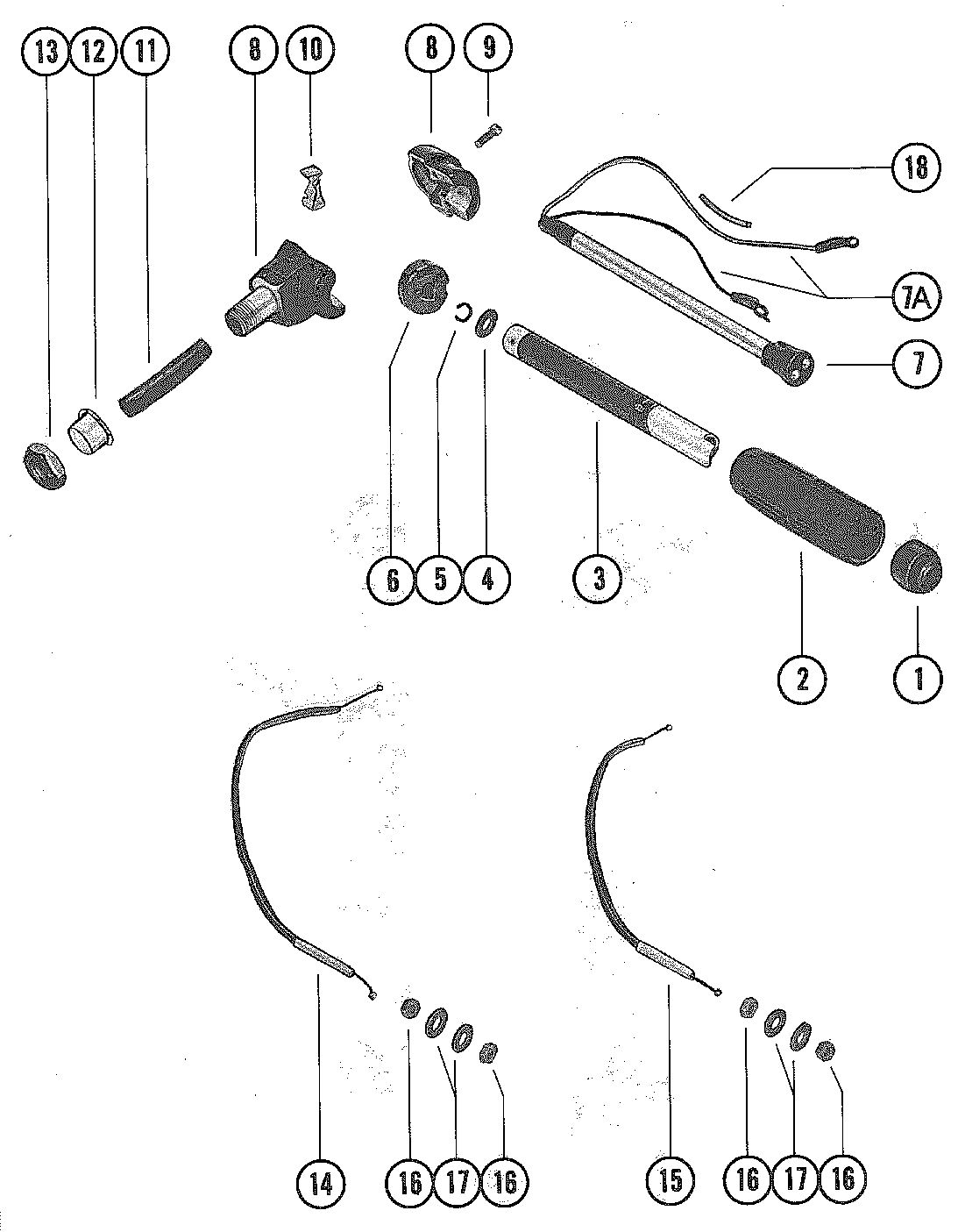 MERCURY MERC 4 STEERING HANDLE ASSEMBLY
