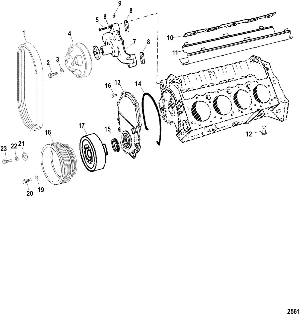 RACE STERNDRIVE 575 SCI Circulating Water Pump And Front Cover