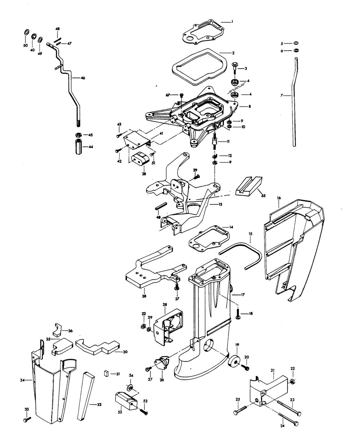 CHRYSLER 30 H.P. MOTOR LEG