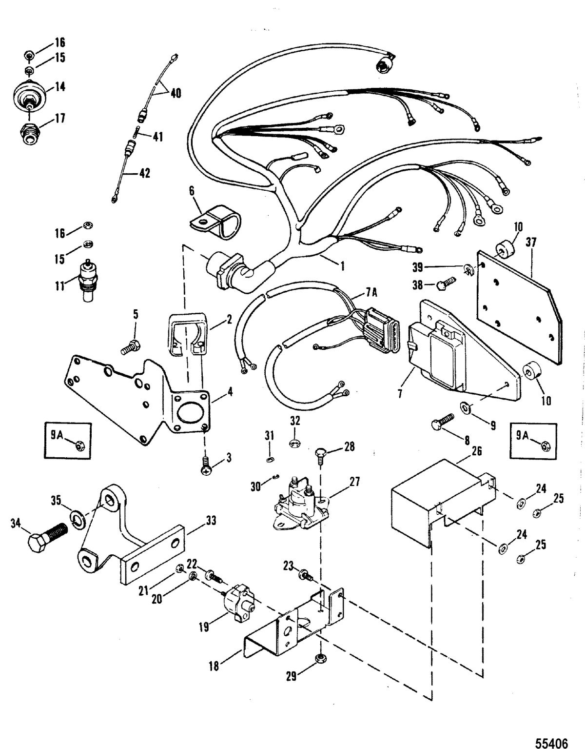 MERCRUISER 454 MAGNUM BRAVO ENGINE WIRING HARNESS, ELECTRICAL AND IGNITION