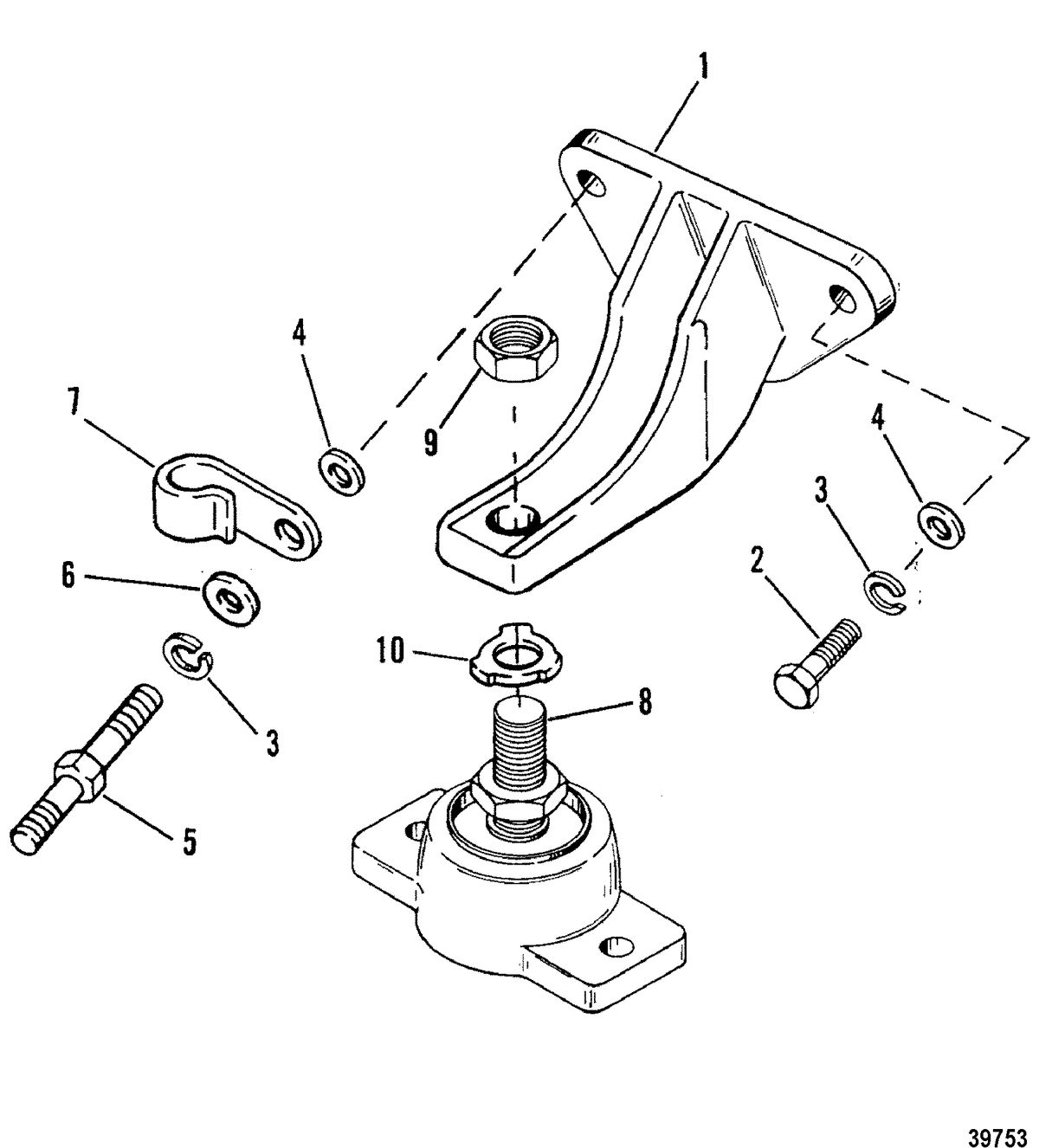 MERCRUISER 7.4L BRAVO ENGINE MOUNTING(CAST BRACKET)