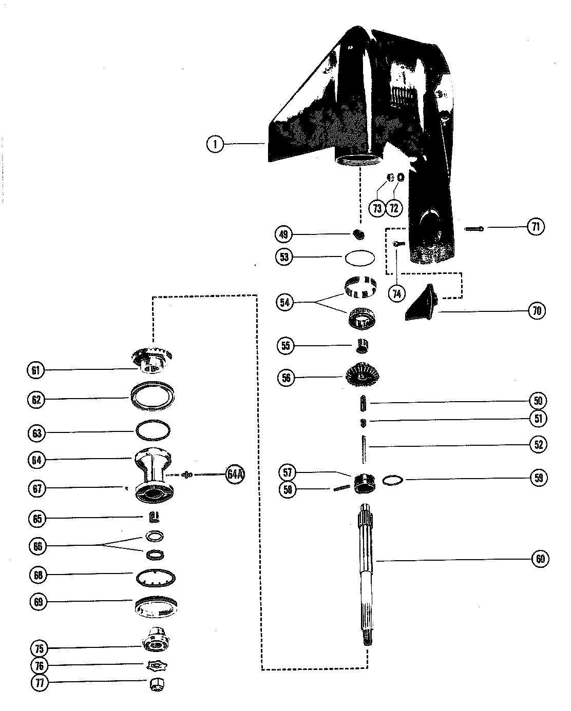 MARINER MARINER 90 GEAR HOUSING (PROPELLER SHAFT)
