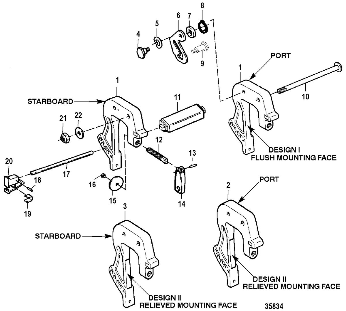 FORCE 9.9/15 H.P. CLAMP BRACKETS