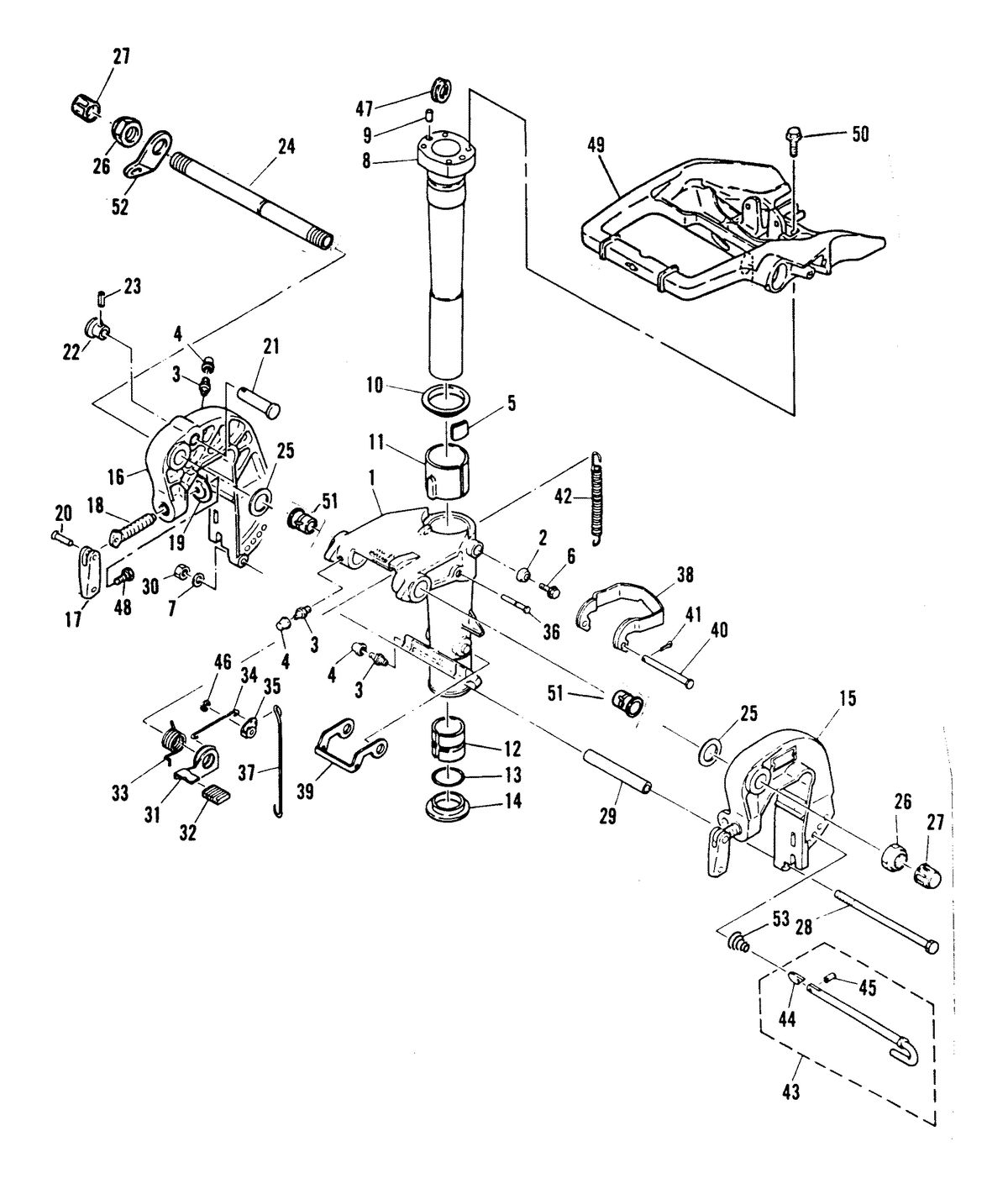 MARINER 25 HP K CLAMP AND SWIVEL BRACKET