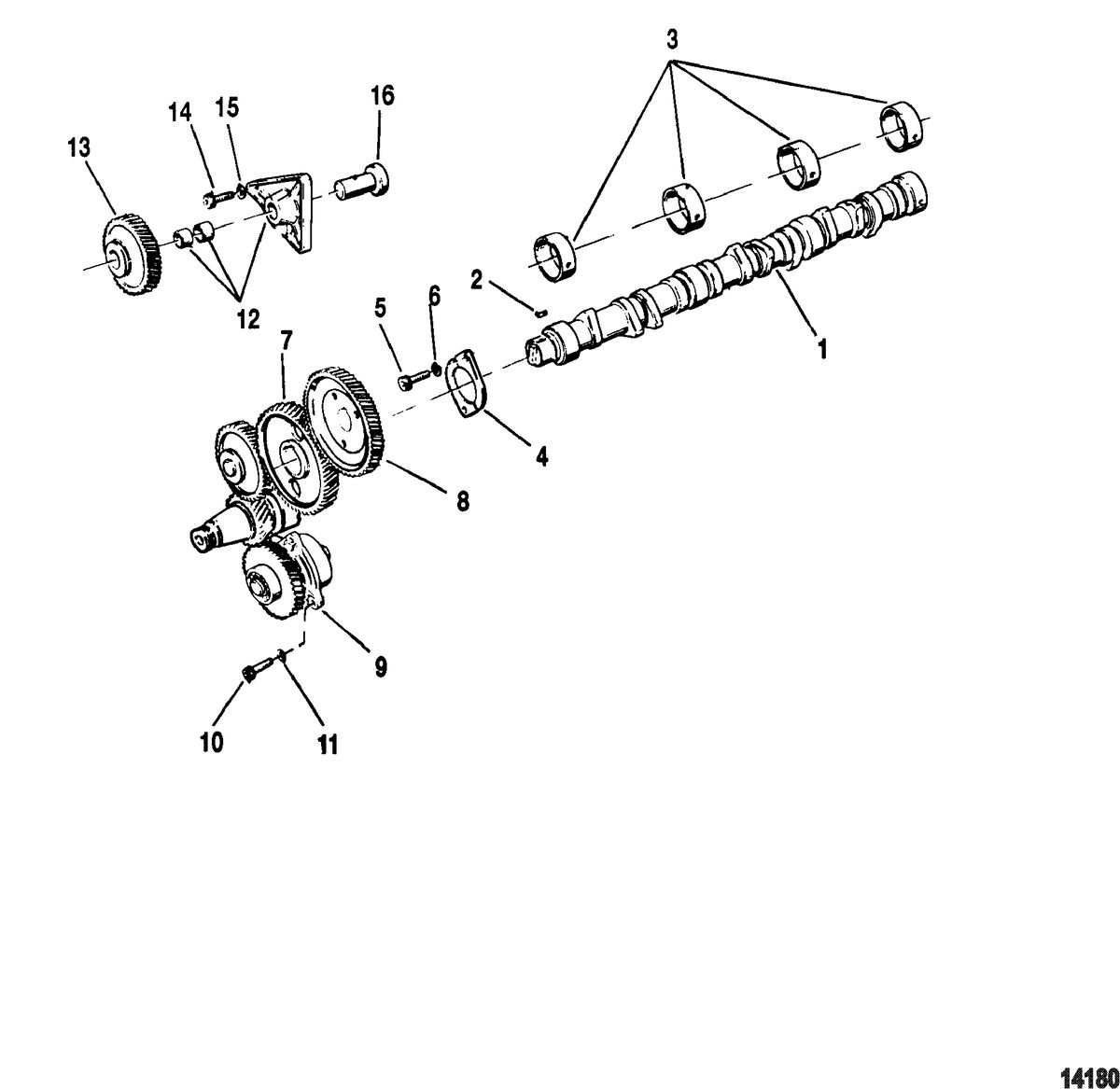 MERCRUISER CUMMINS/MERCRUISER DIESEL 3.0L/150 3.6L/180 Camshaft