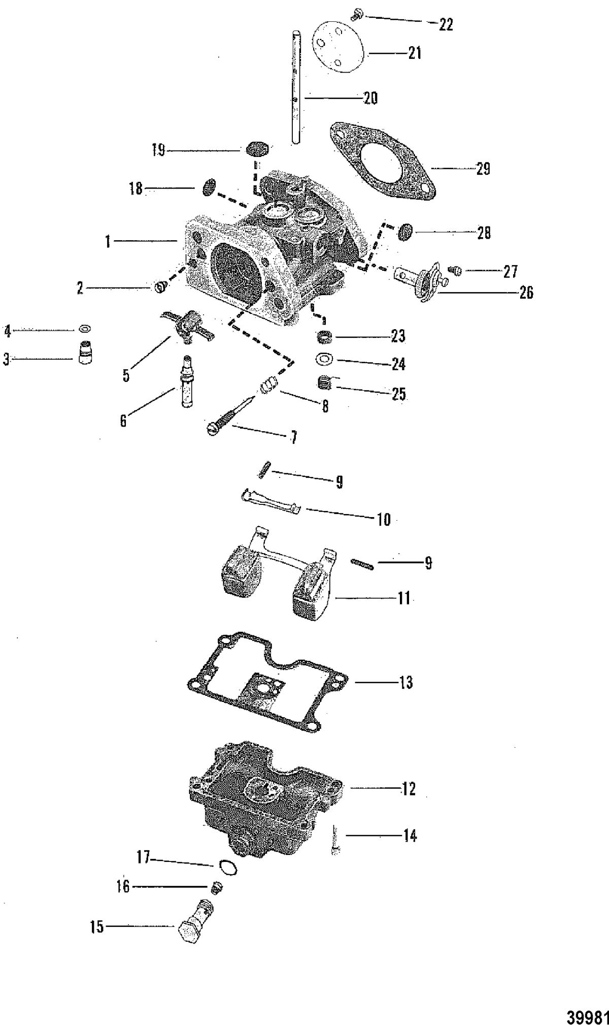 MERCURY MERCURY 70 CARBURETOR ASSEMBLY