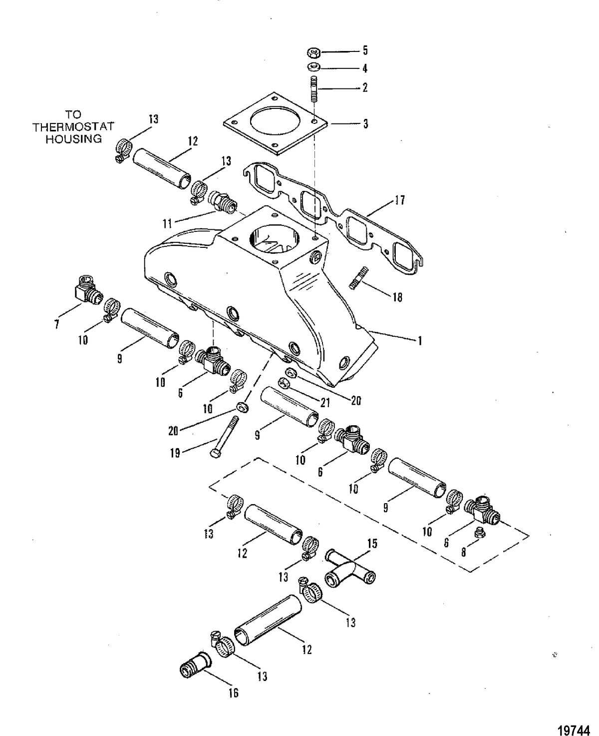 MERCRUISER 370/400/440/460 CYCLONE TRS ENGINE Exhaust Header(440/460)