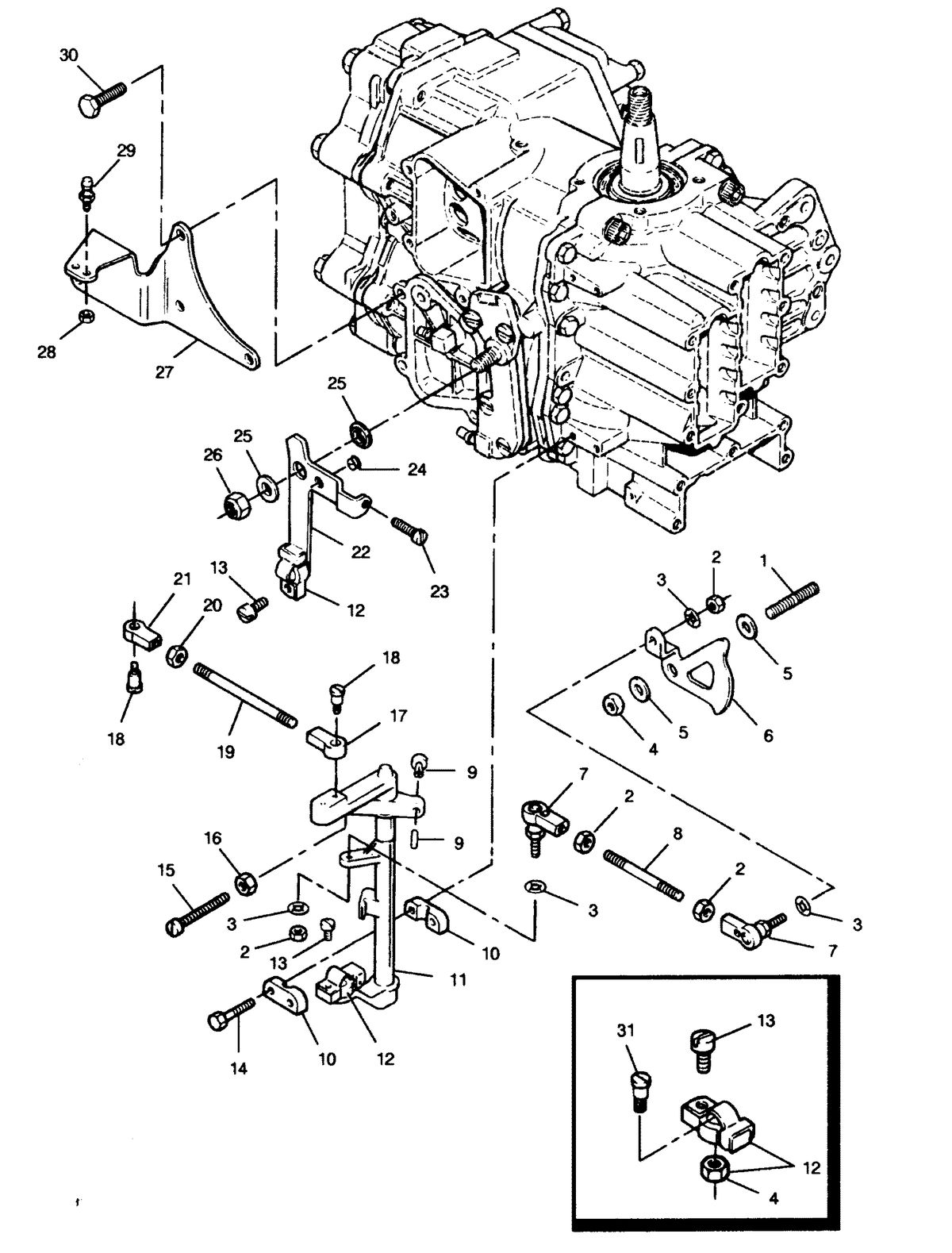 FORCE FORCE 1991 50 H.P. "Z" MODELS SHIFT AND THROTTLE LINKAGE