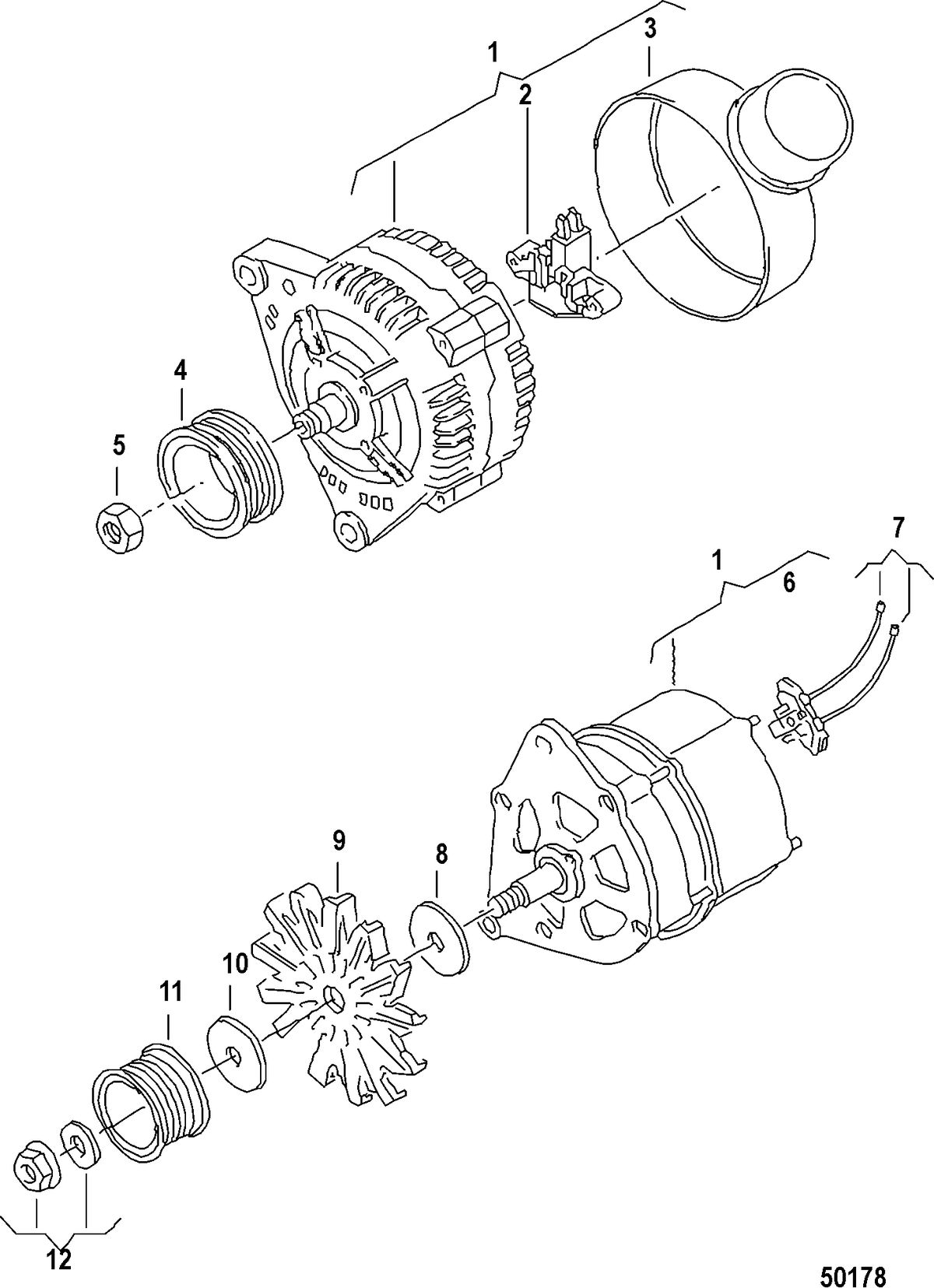 MERCRUISER VW 1.9L ALTERNATOR