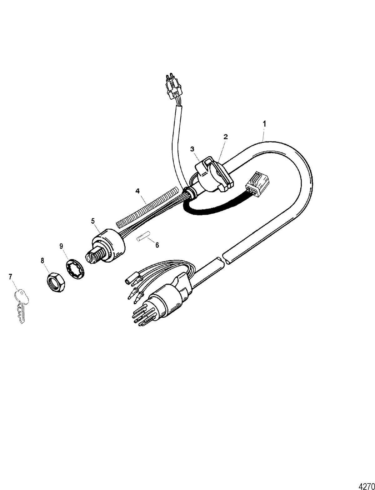 SPORTJET 250 DFI AND 250 DFI M2 JET DRIVE Key Switch Assembly(250 DFI M2 Models)
